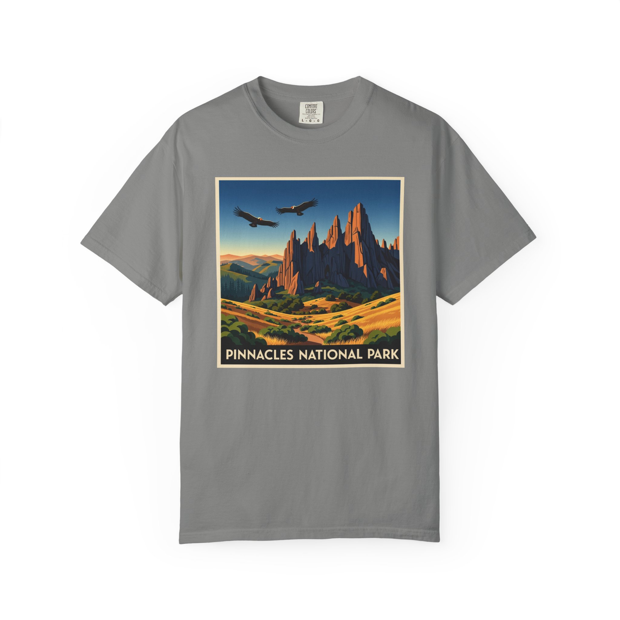 Pinnacles National Park WPA Style Unisex T-shirt - Image 7