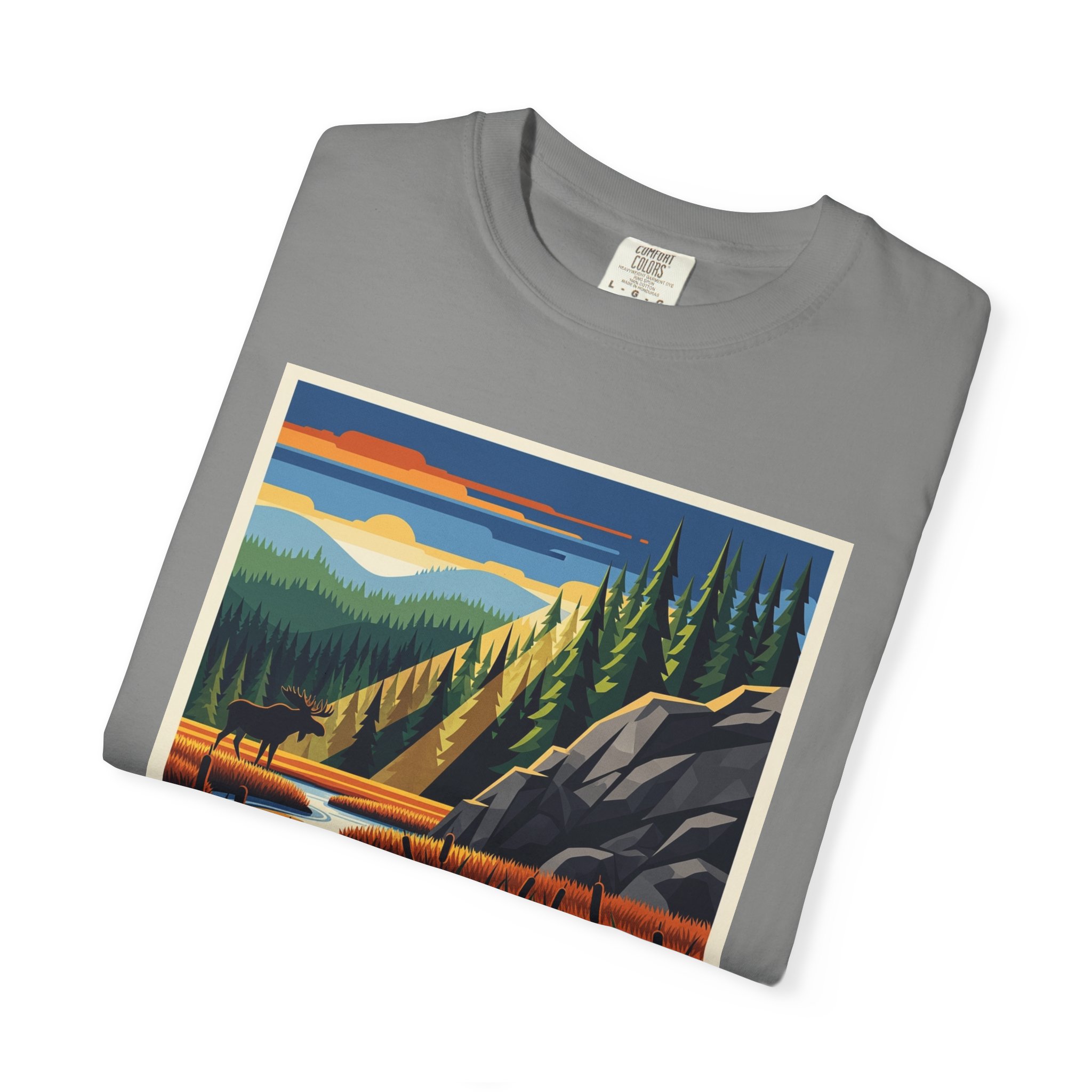 Moosehorn (Baring Unit) Wilderness WPA Style Unisex T-shirt - Image 9