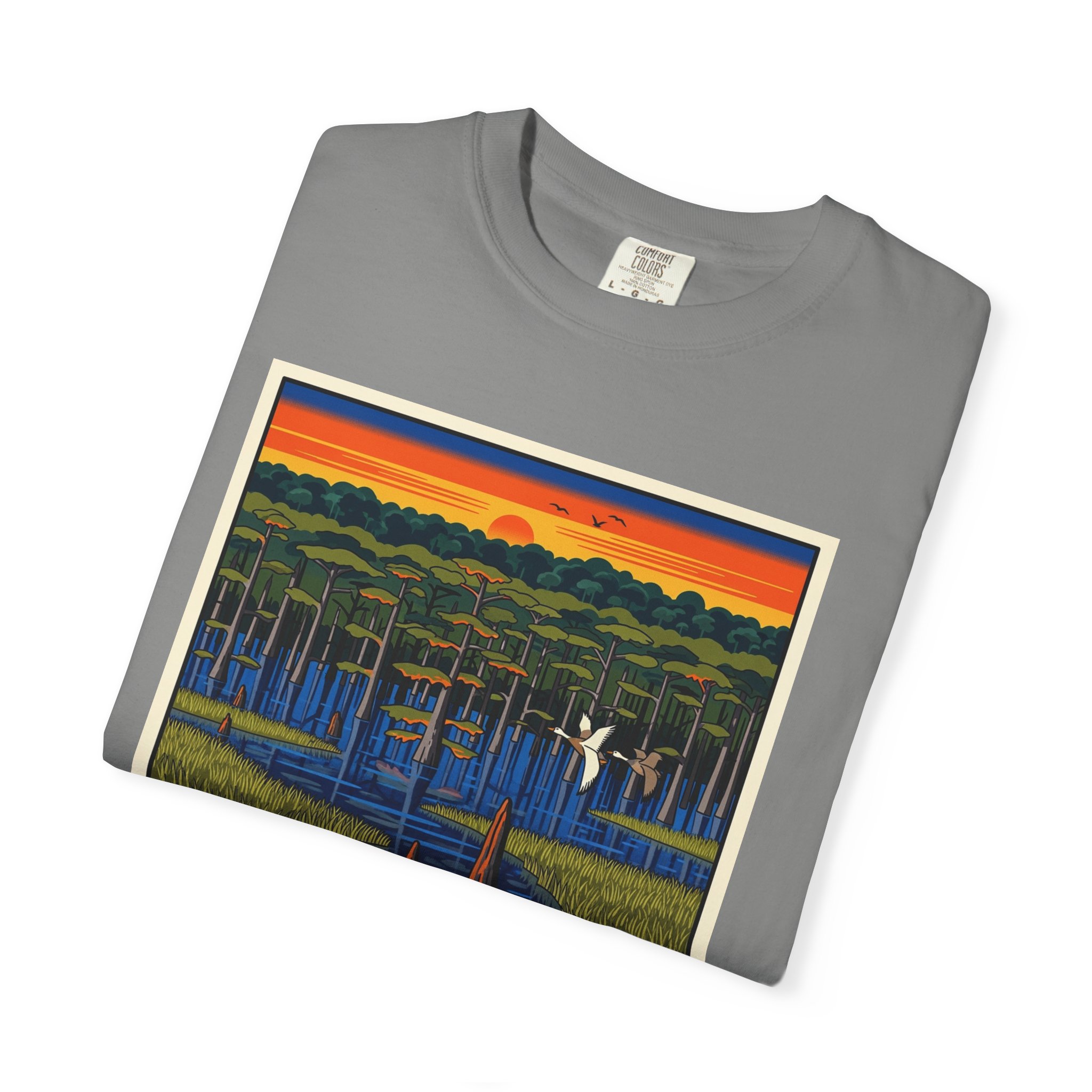 Morgan Brake National Wildlife Refuge WPA Style Unisex T-shirt - Image 9
