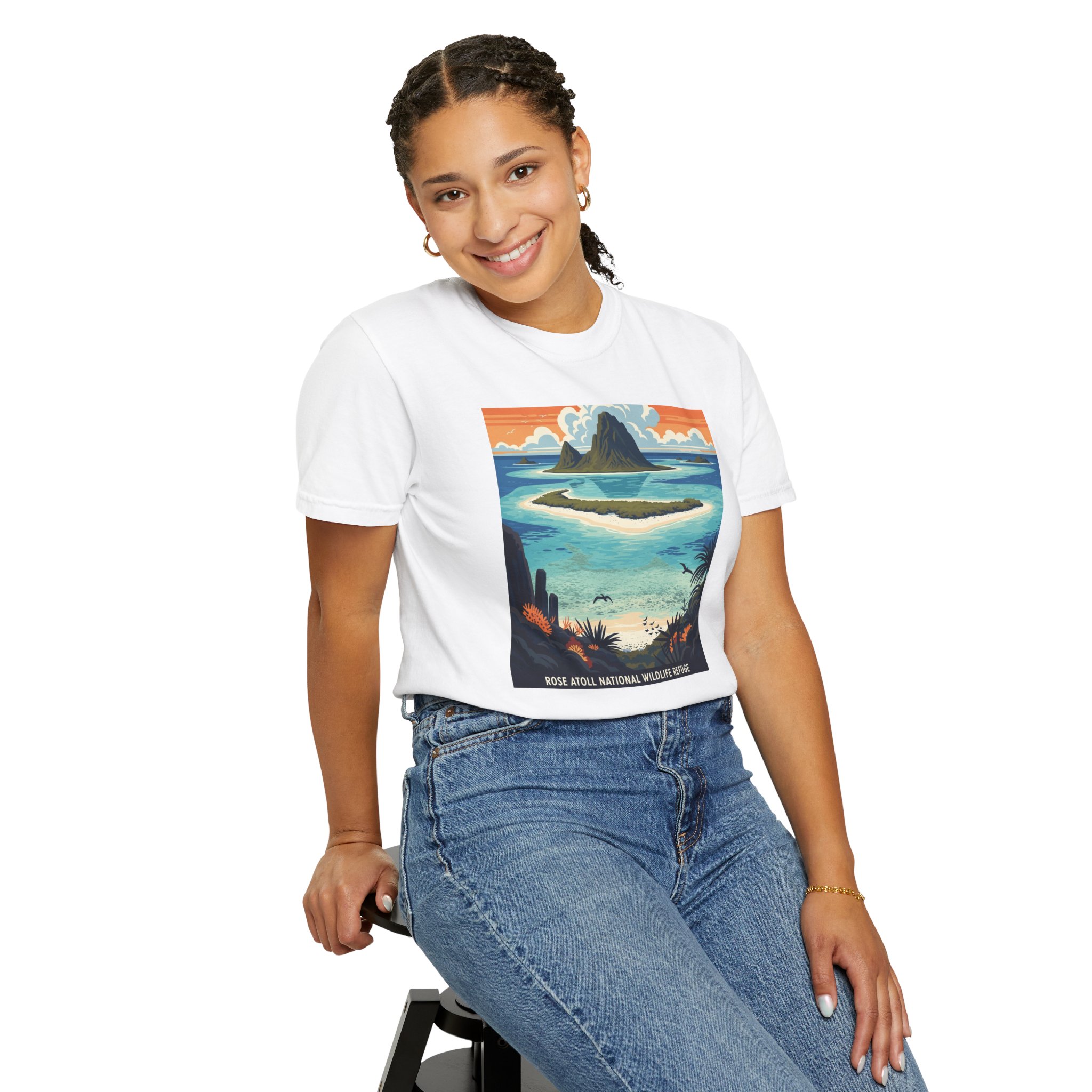 Rose Atoll National Wildlife Refuge WPA Style Unisex T-shirt - Image 5