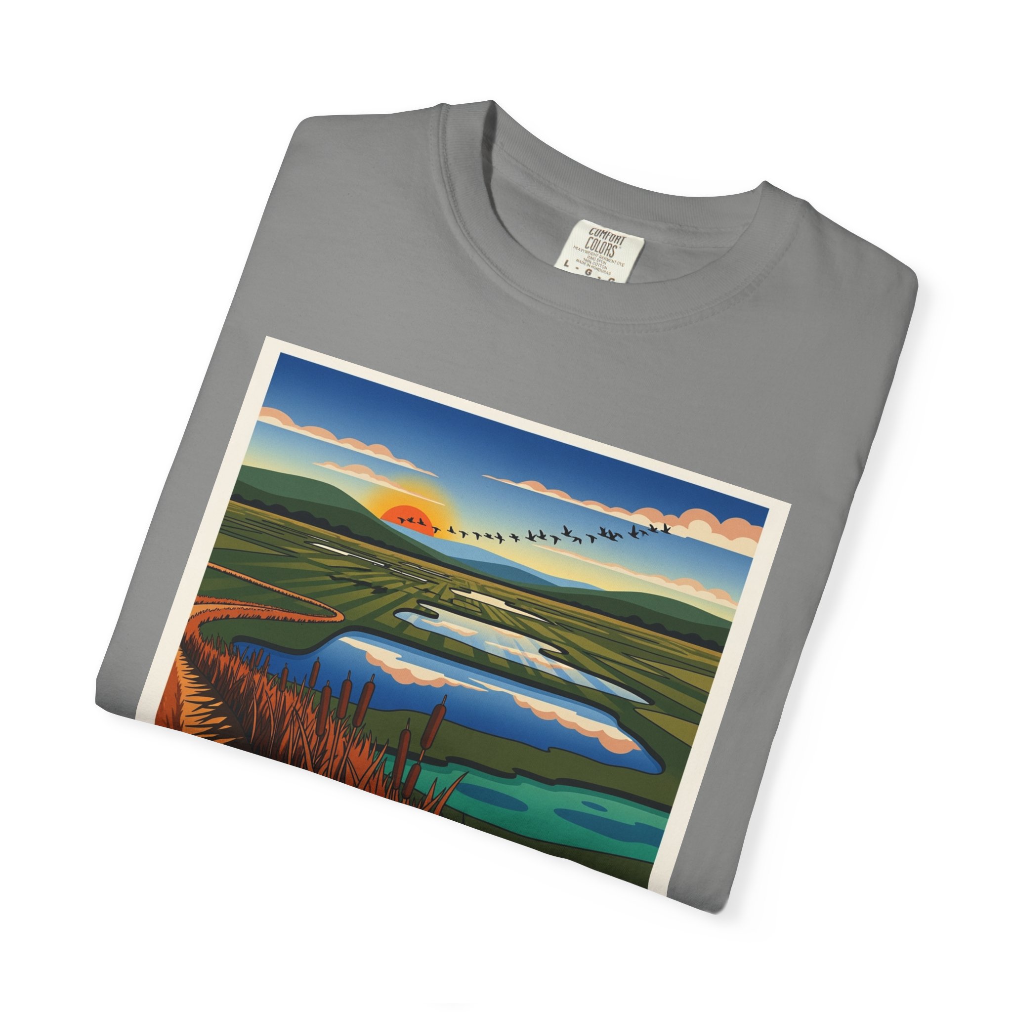 Montezuma National Wildlife Refuge WPA Style Unisex T-shirt - Image 9