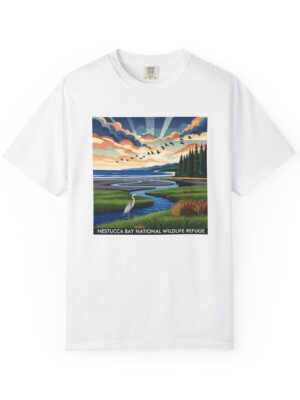 Nestucca Bay National Wildlife Refuge WPA Style Unisex T-shirt