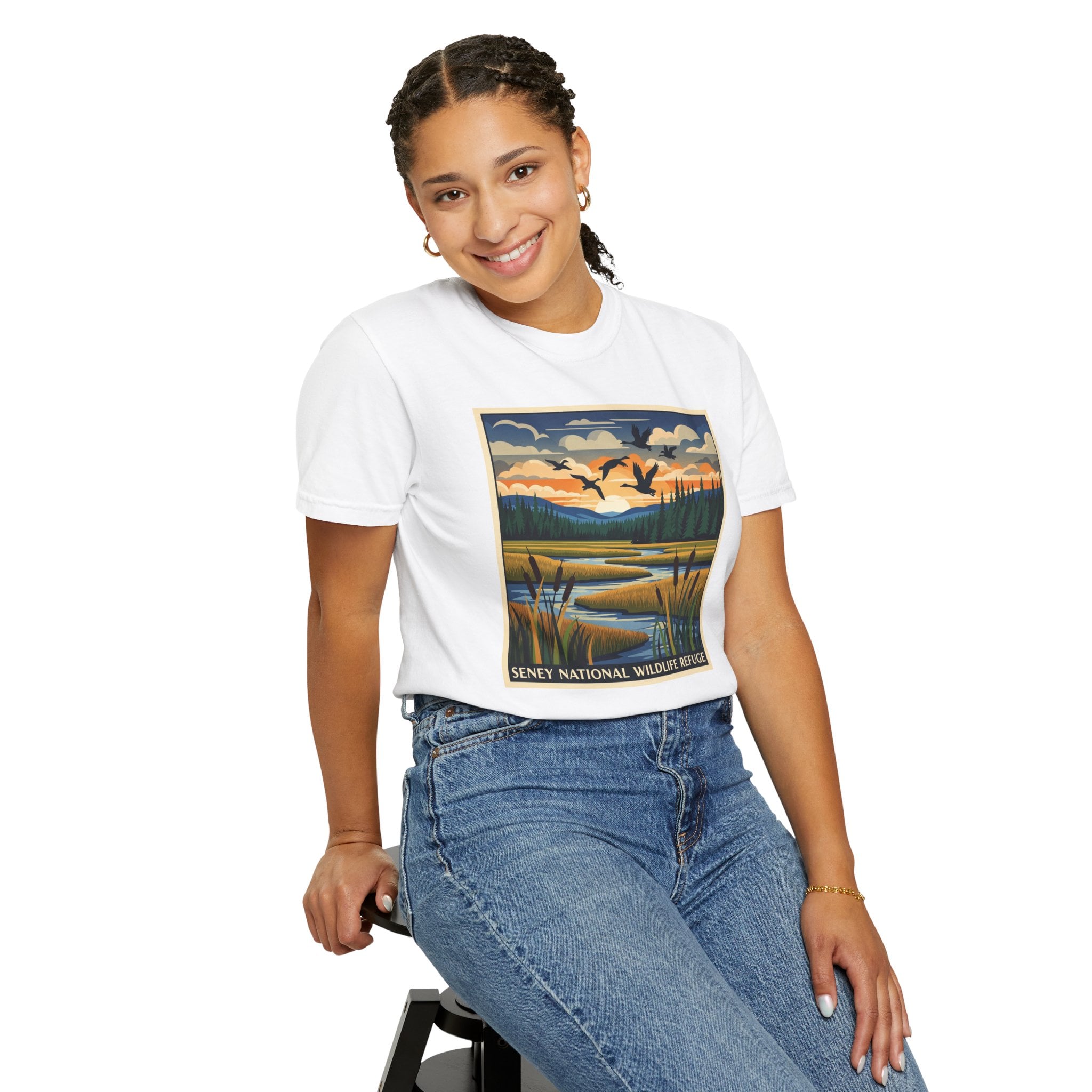 Seney National Wildlife Refuge WPA Style Unisex T-shirt - Image 5