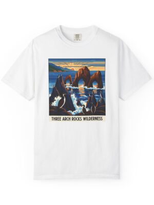 Three Arch Rocks Wilderness WPA Style Unisex T-shirt