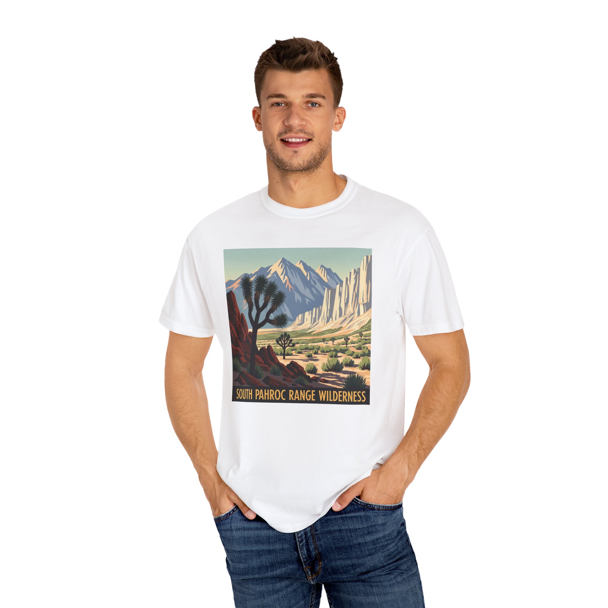 South Pahroc Range Wilderness WPA Style Unisex T-shirt - Image 4