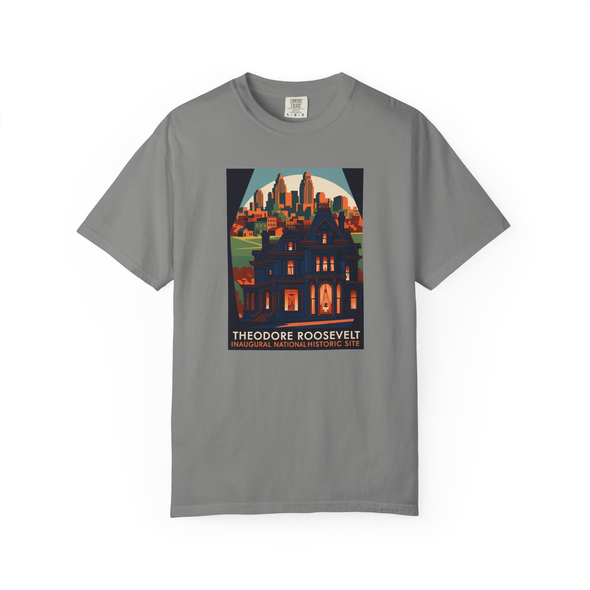Theodore Roosevelt Inaugural National Historic Site WPA Style Unisex T-shirt - Image 7