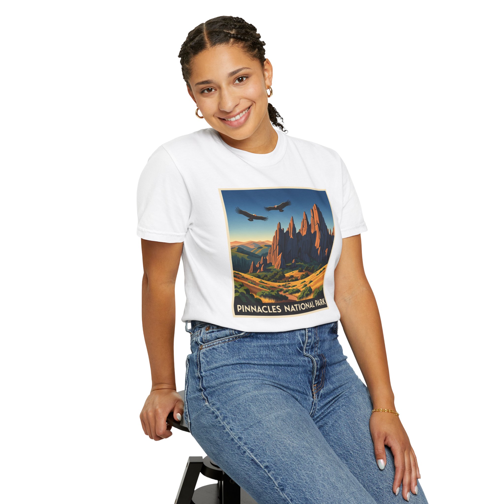 Pinnacles National Park WPA Style Unisex T-shirt - Image 5