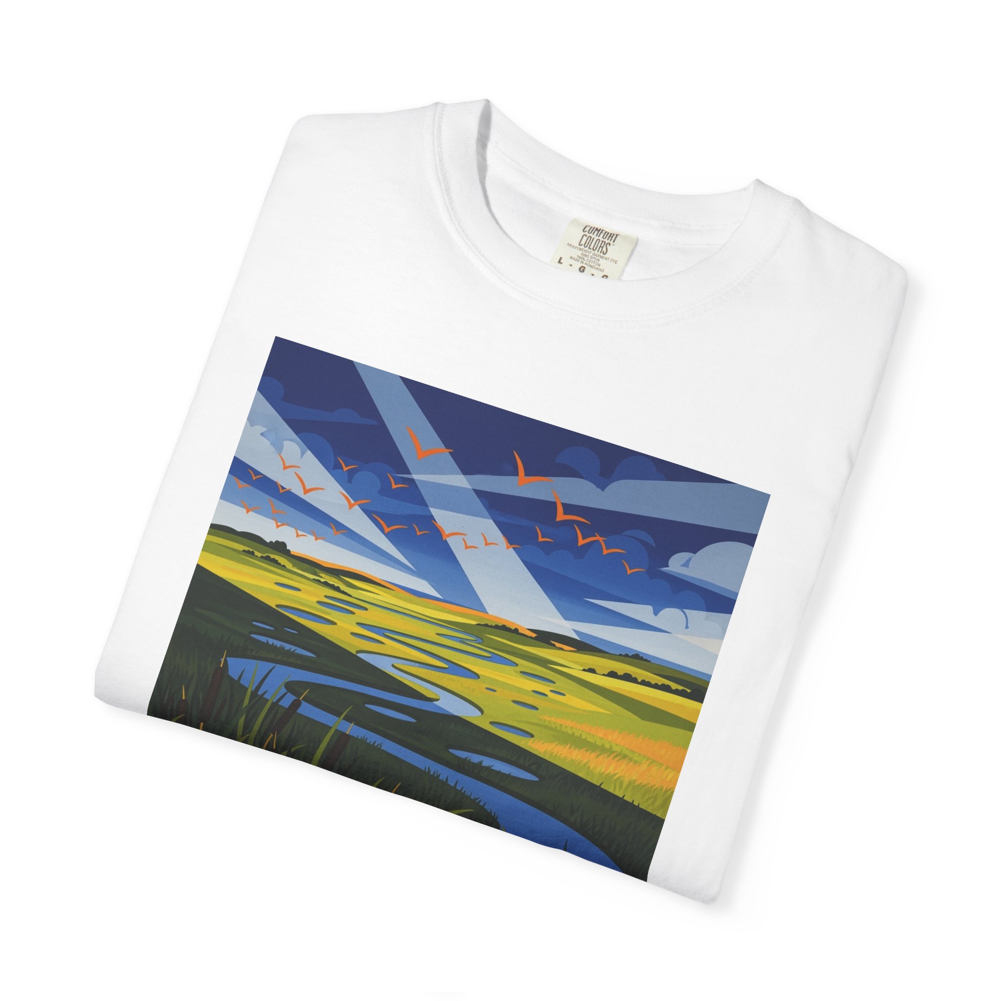 Wintering River National Wildlife Refuge WPA Style Unisex T-shirt - Image 3