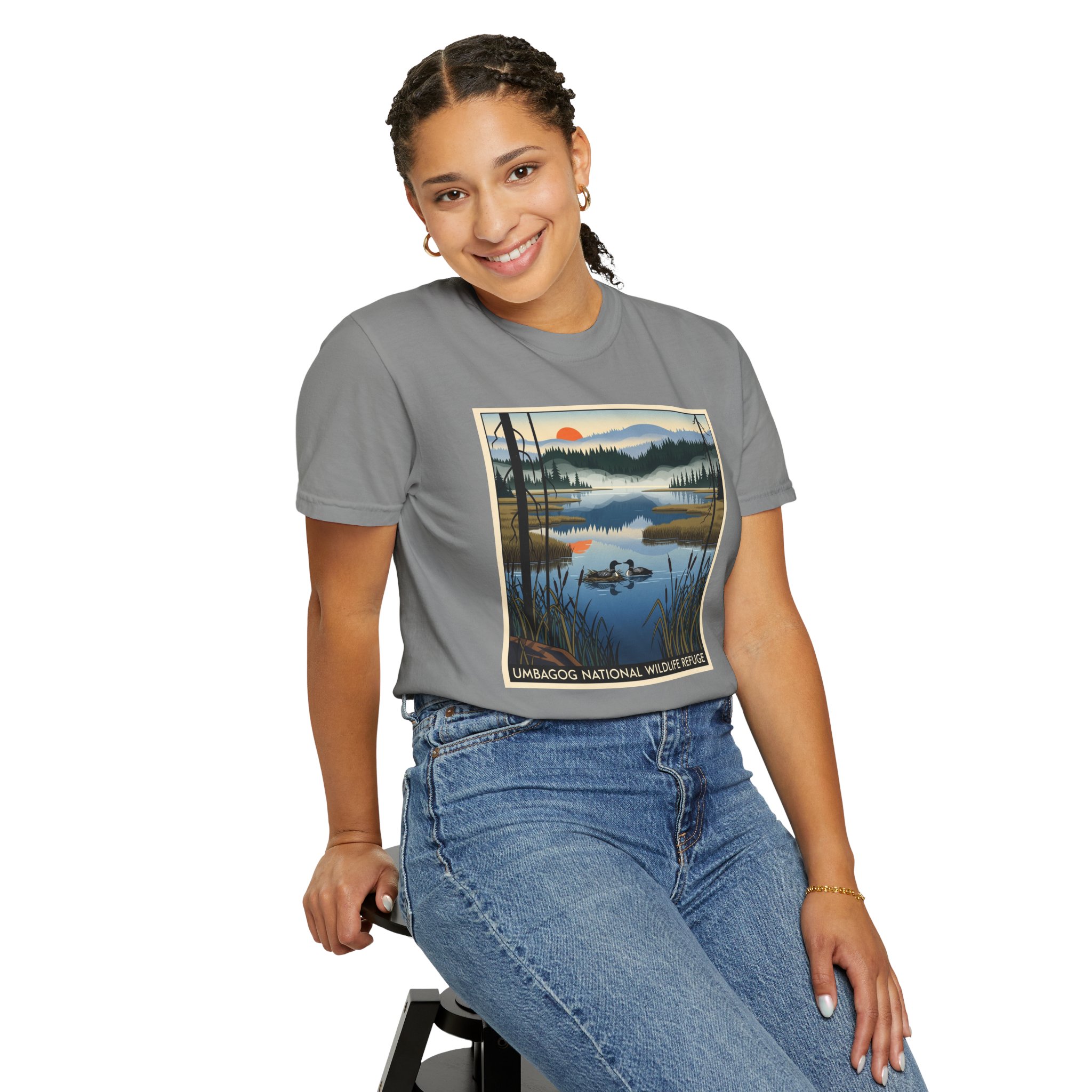 Umbagog National Wildlife Refuge WPA Style Unisex T-shirt - Image 11