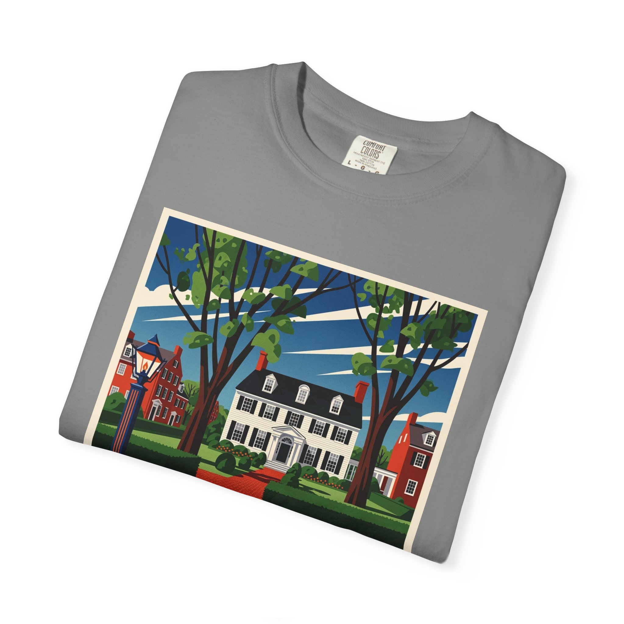 Longfellow House–Washington's Headquarters National Historic Site WPA Style Unisex T-shirt - Image 9
