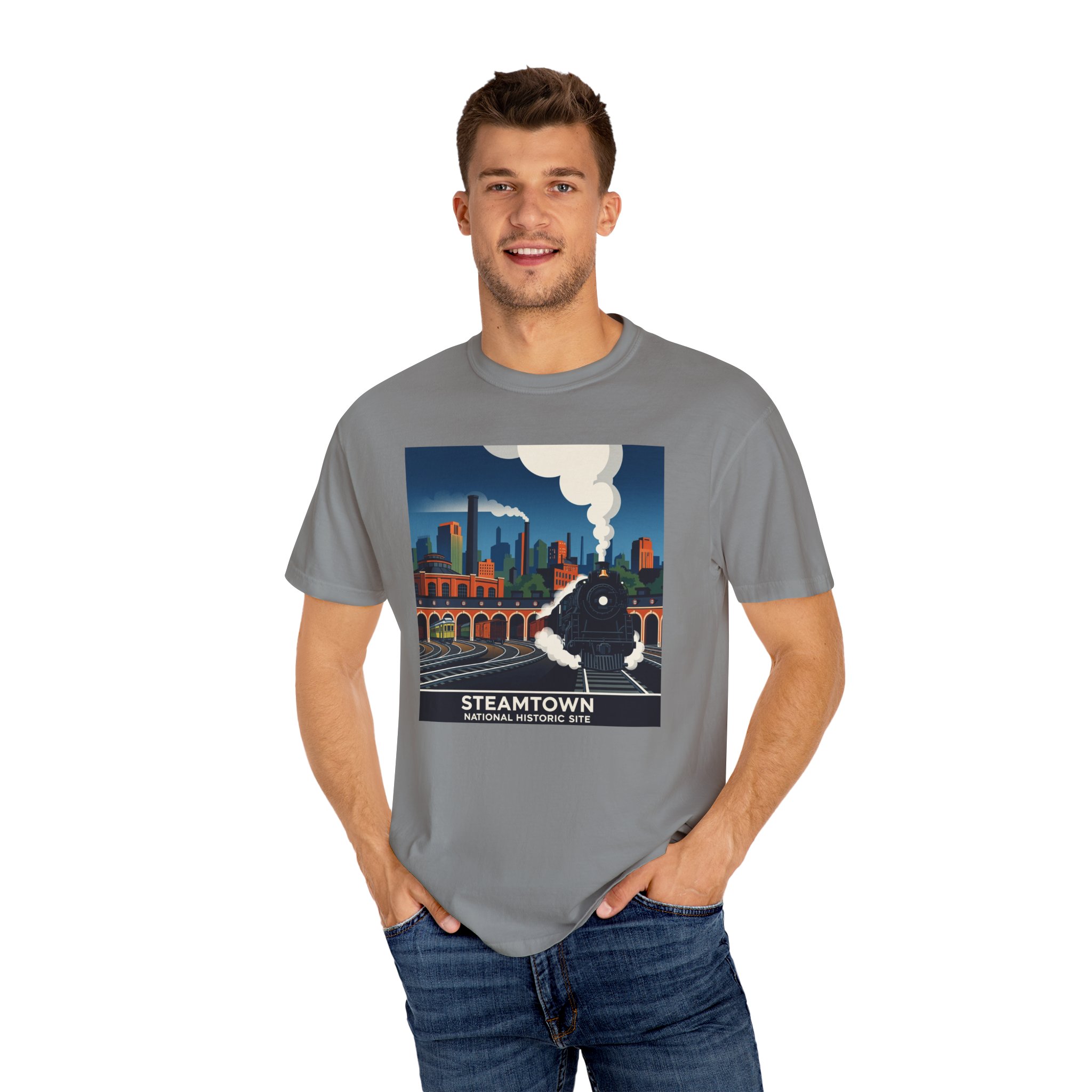 Steamtown National Historic Site WPA Style Unisex T-shirt - Image 10