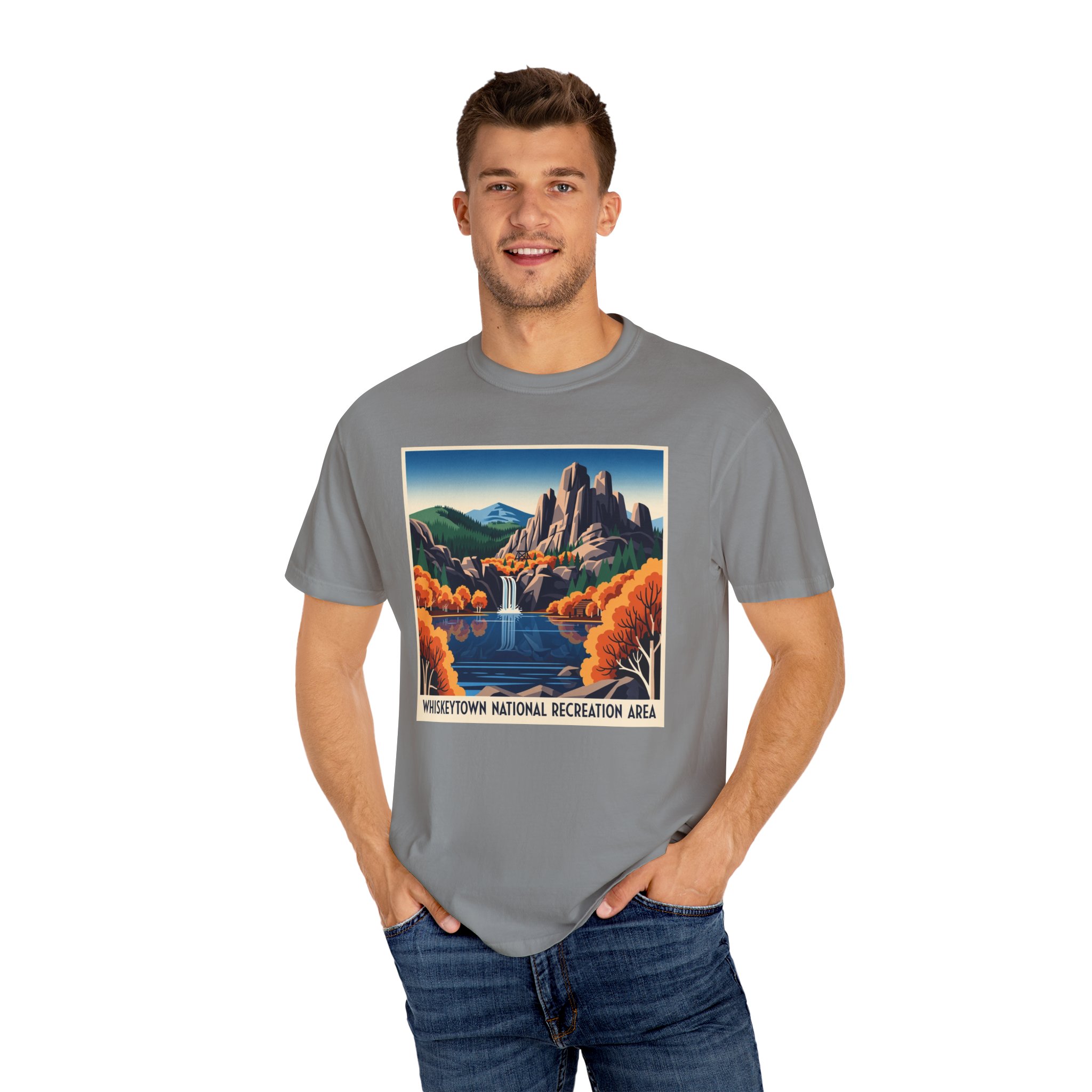 Whiskeytown National Recreation Area WPA Style Unisex T-shirt - Image 10