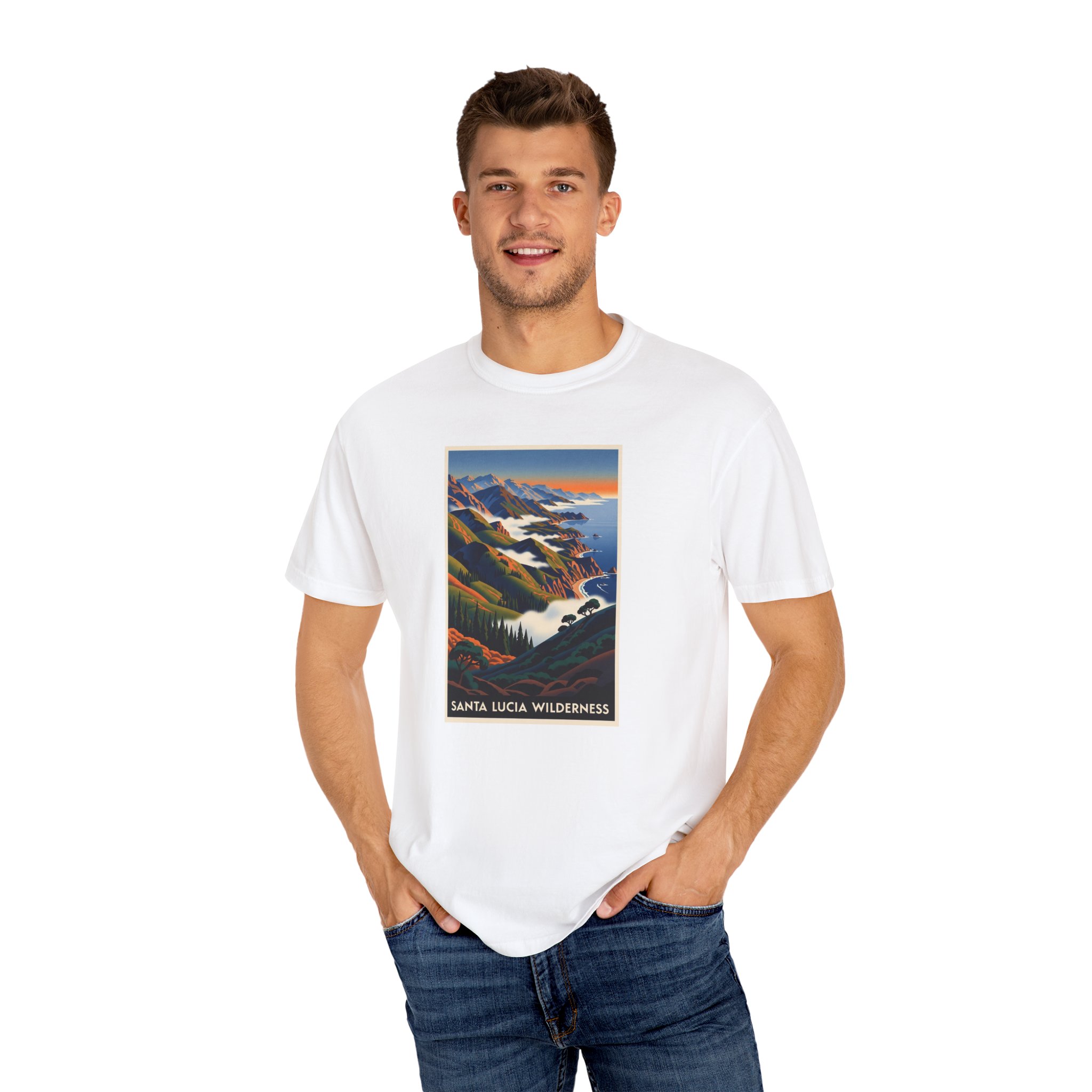 Santa Lucia Wilderness WPA Style Unisex T-shirt - Image 4