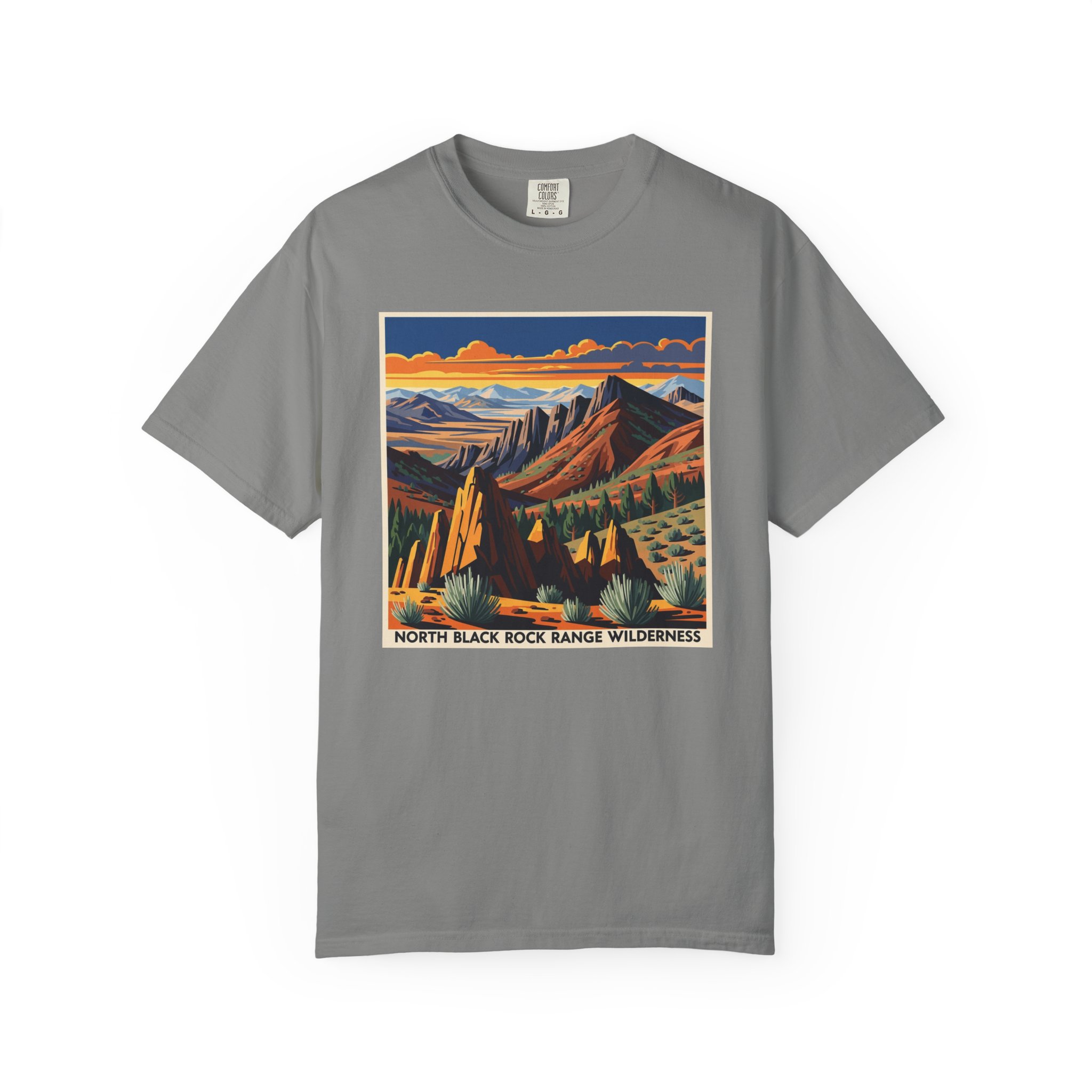 North Black Rock Range Wilderness WPA Style Unisex T-shirt - Image 7