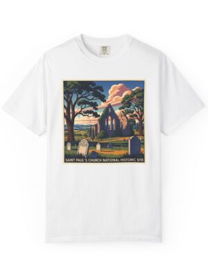 Saint Paul's Church National Historic Site WPA Style Unisex T-shirt