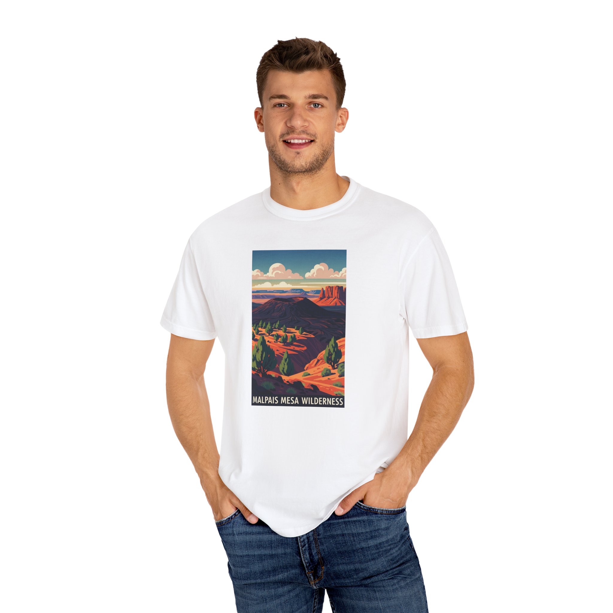 Malpais Mesa Wilderness WPA Style Unisex T-shirt - Image 4
