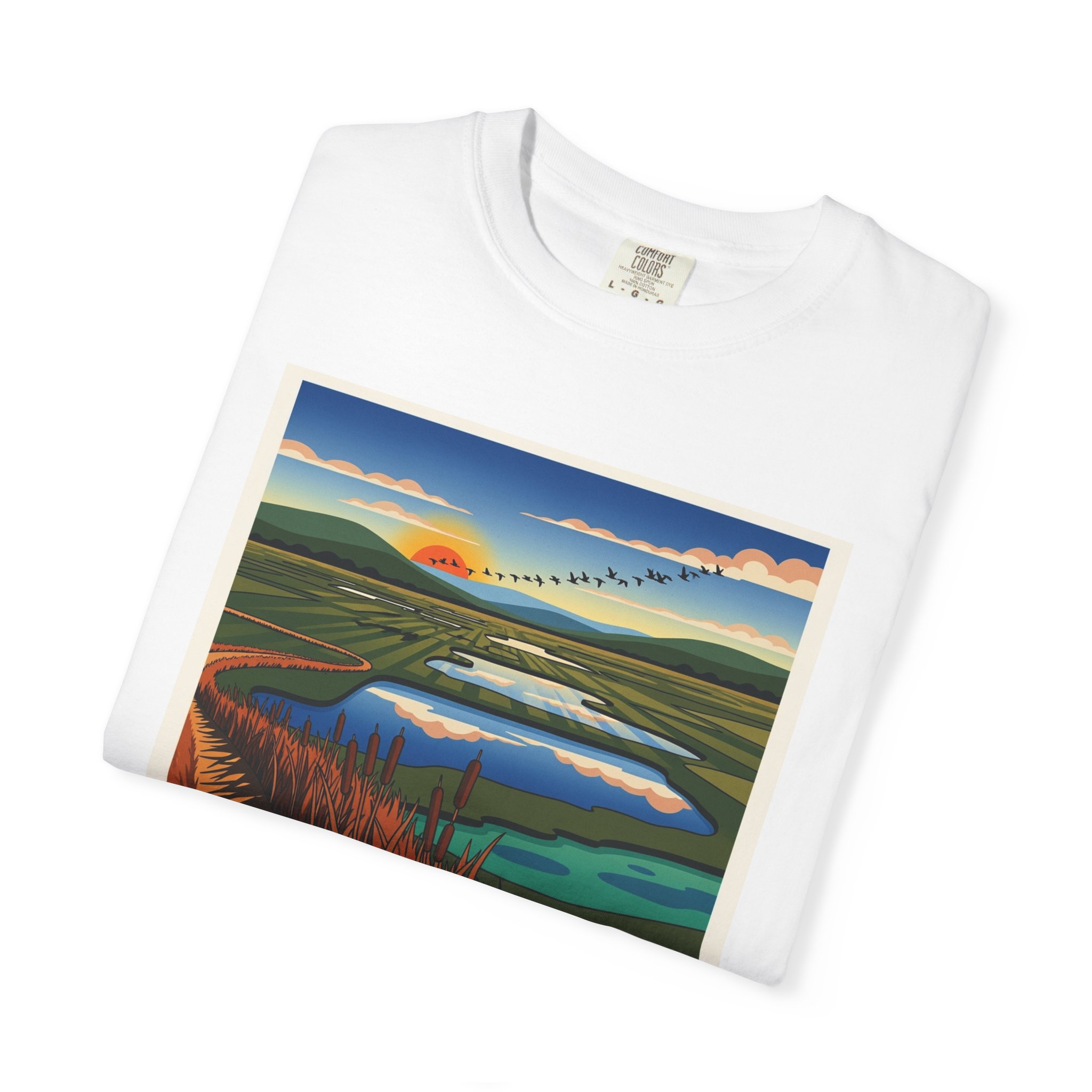 Montezuma National Wildlife Refuge WPA Style Unisex T-shirt - Image 3