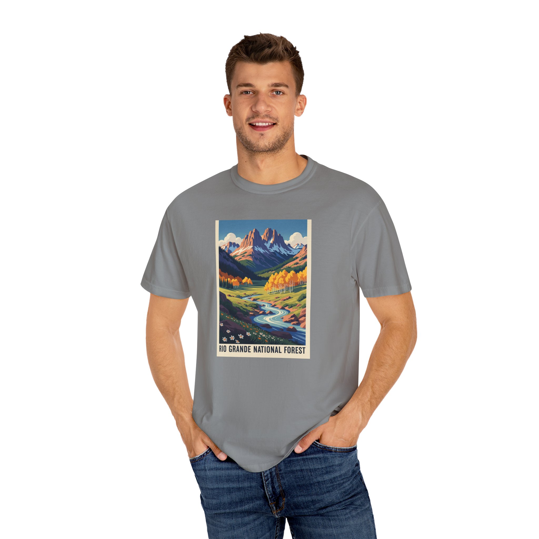 Rio Grande National Forest WPA Style Unisex T-shirt - Image 10