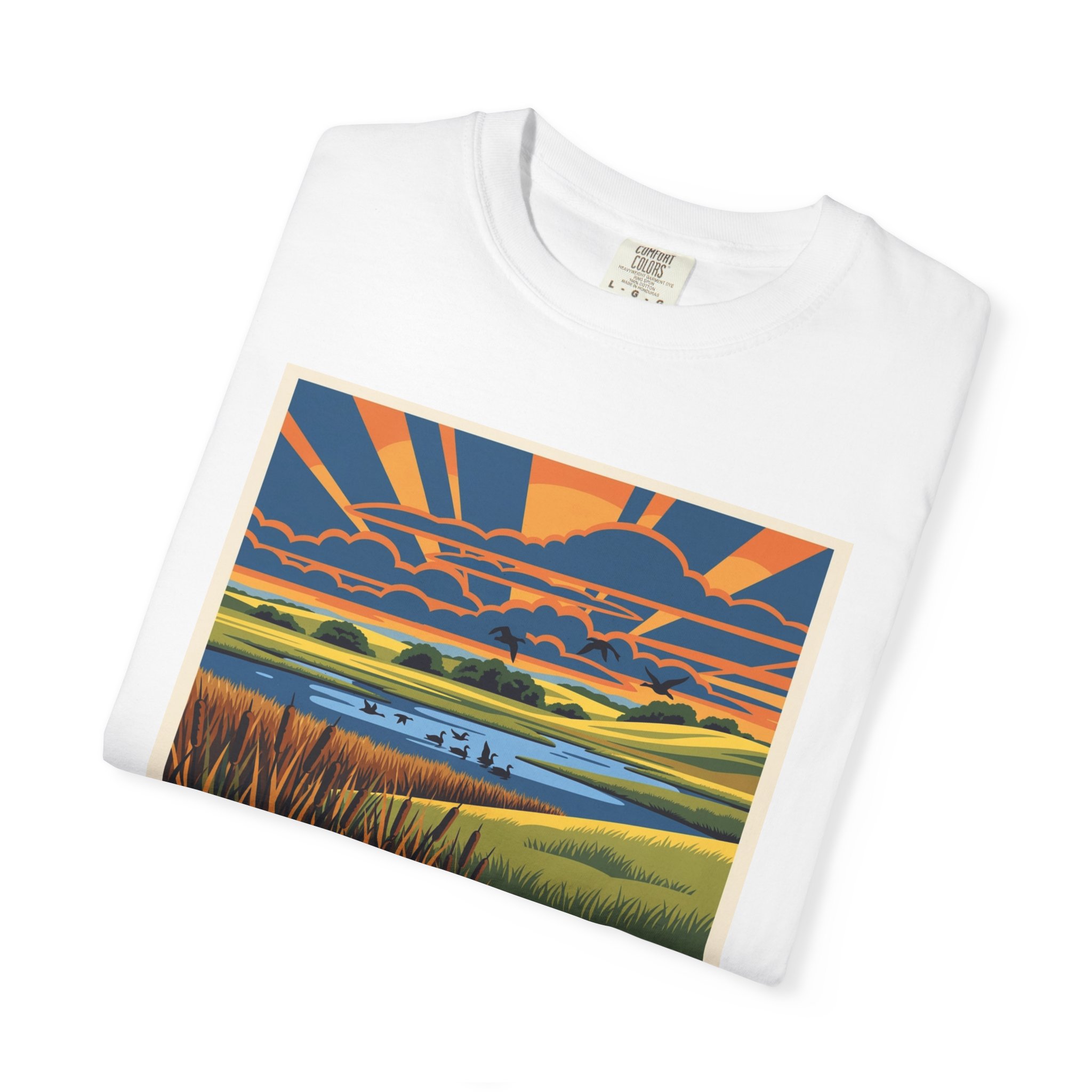 Waubay National Wildlife Refuge WPA Style Unisex T-shirt - Image 3