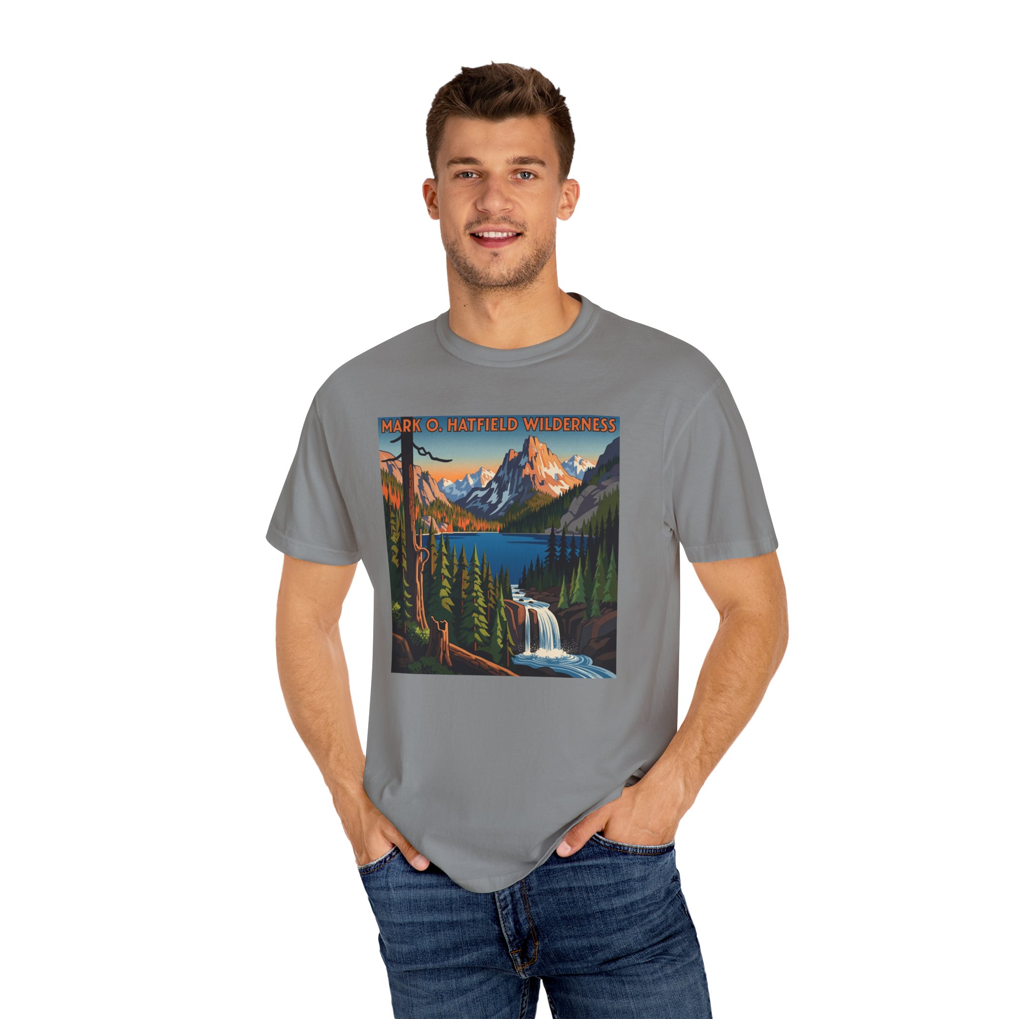 Mark O. Hatfield Wilderness WPA Style Unisex T-shirt - Image 10