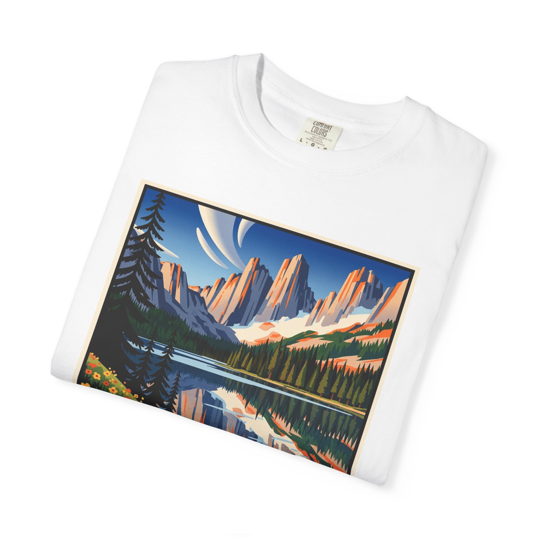 Waldo Lake Wilderness WPA Style Unisex T-shirt - Image 3