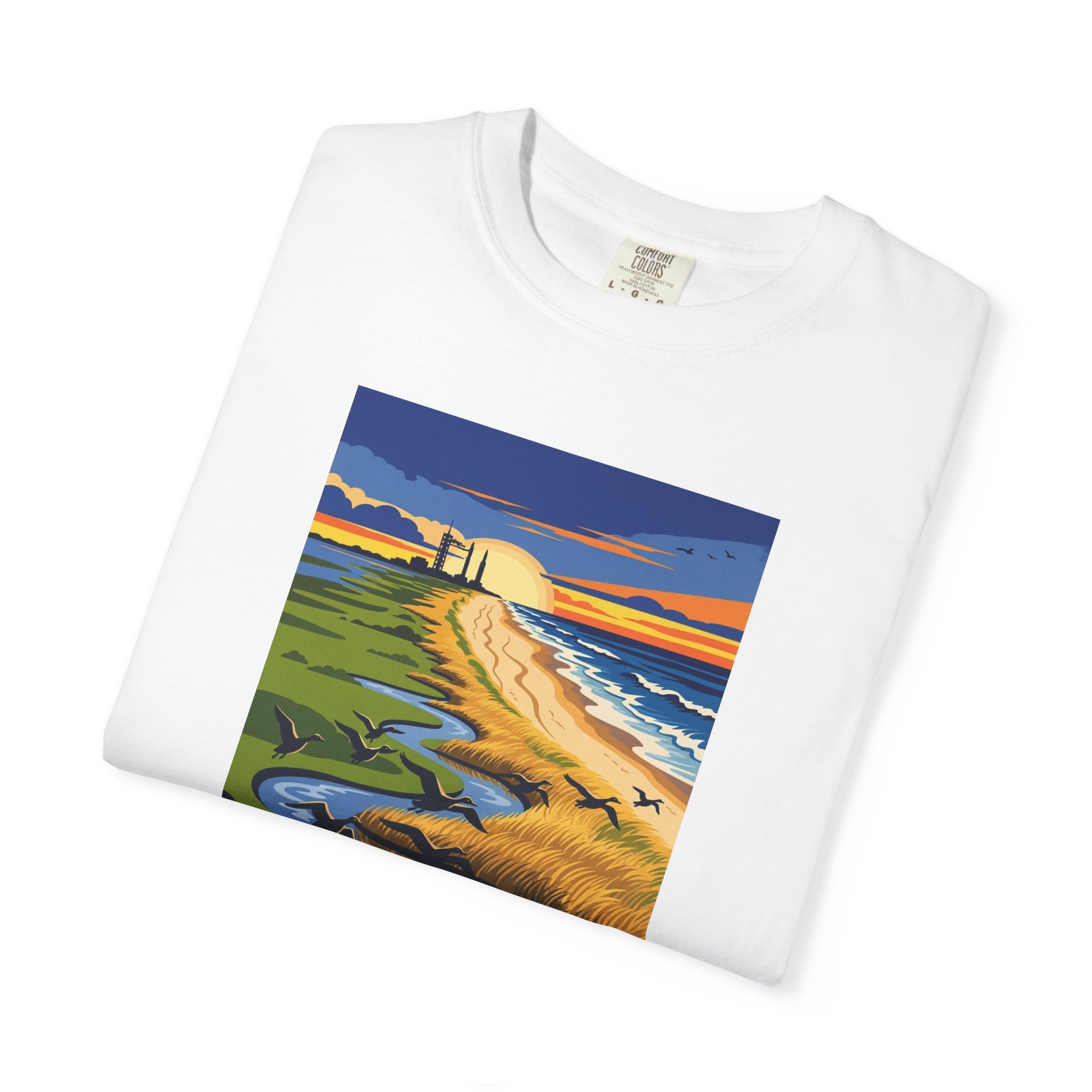 Wallops Island National Wildlife Refuge WPA Style Unisex T-shirt - Image 3