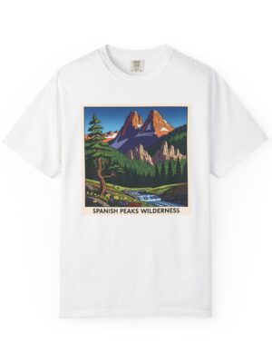 Spanish Peaks Wilderness WPA Style Unisex T-shirt
