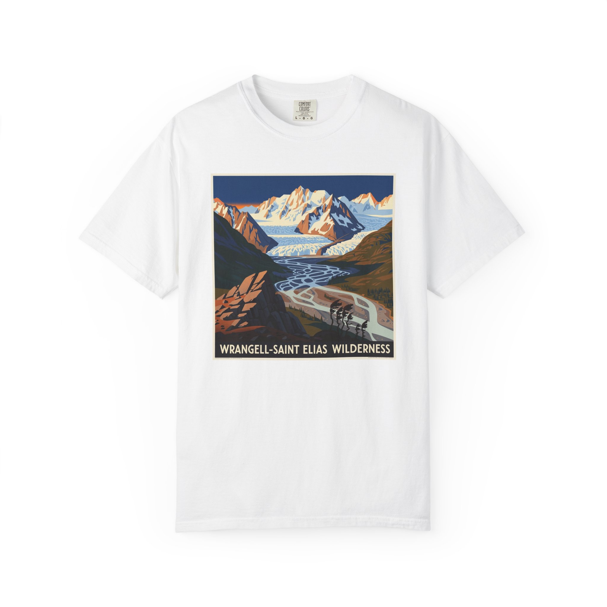 Wrangell–Saint Elias Wilderness WPA Style Unisex T-shirt