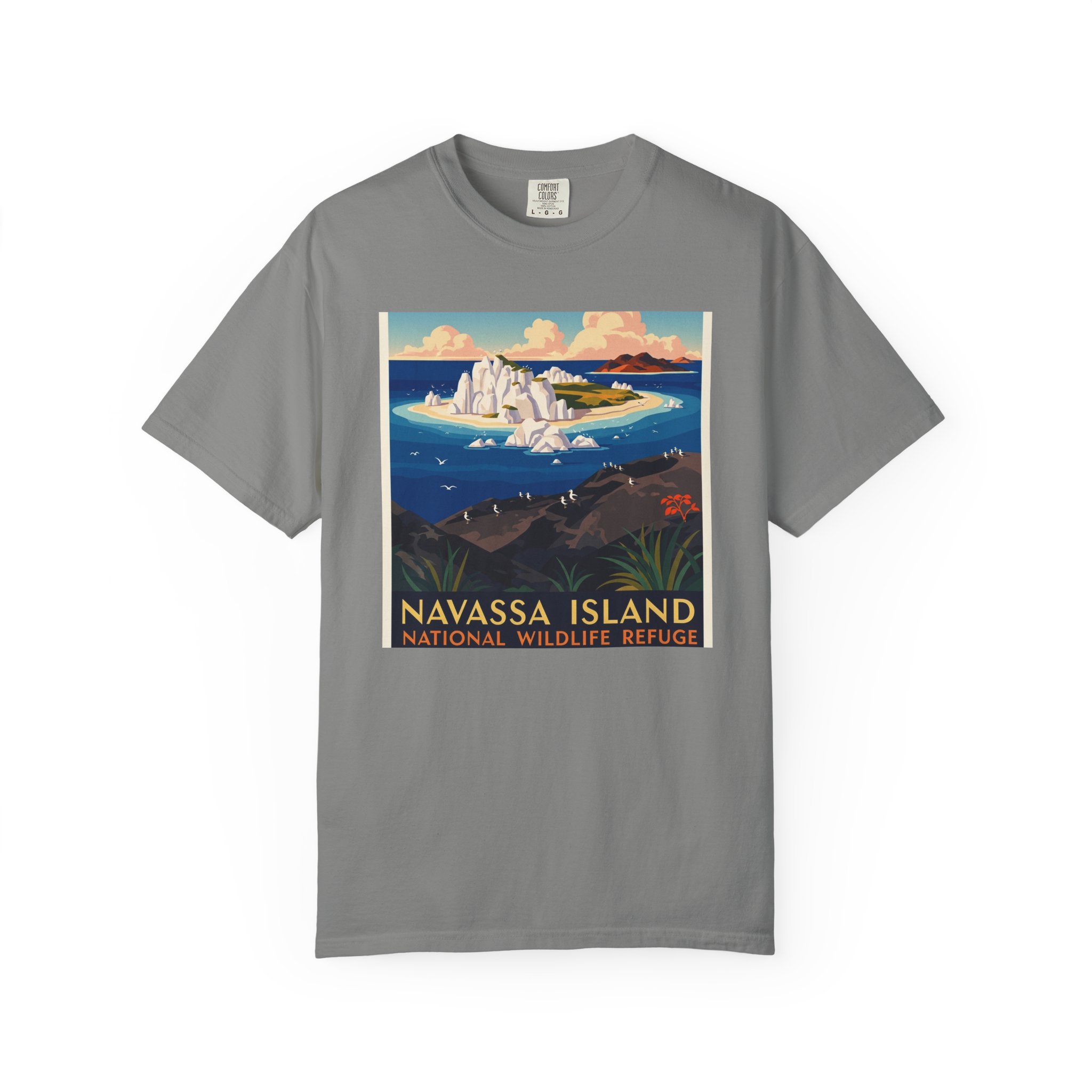 Navassa Island National Wildlife Refuge WPA Style Unisex T-shirt - Image 7