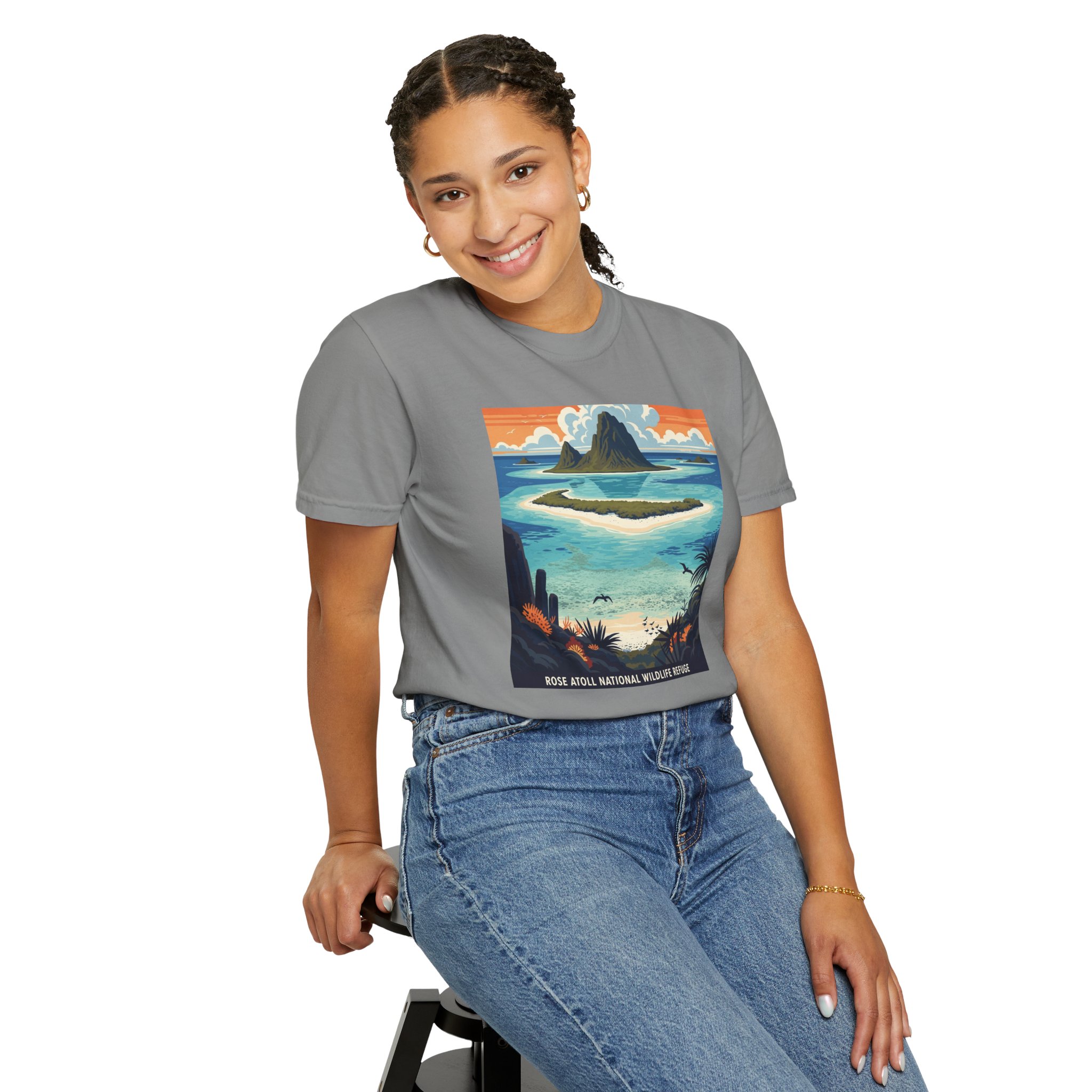 Rose Atoll National Wildlife Refuge WPA Style Unisex T-shirt - Image 11