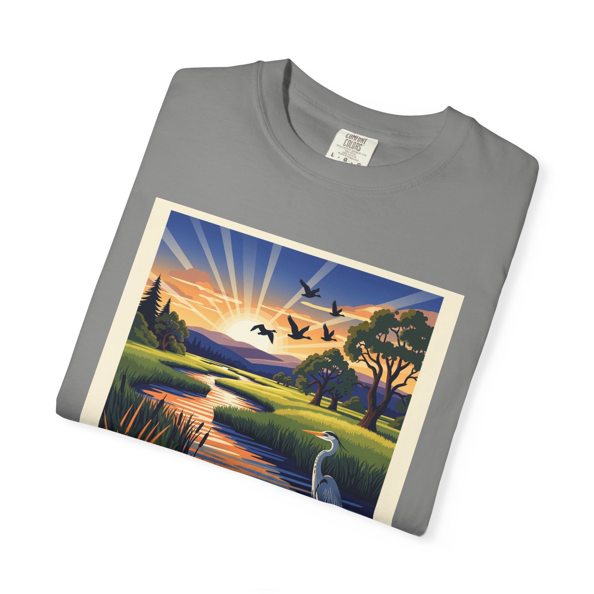 Tualatin River National Wildlife Refuge WPA Style Unisex T-shirt - Image 9