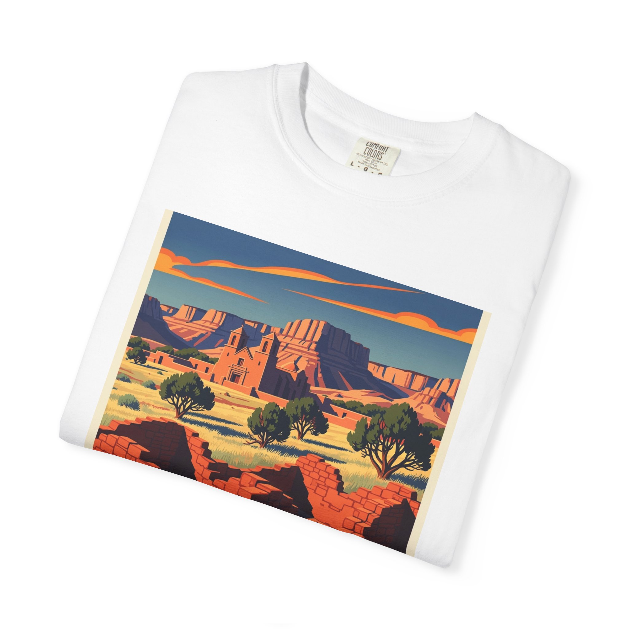 Salinas Pueblo Missions National Monument WPA Style Unisex T-shirt - Image 3