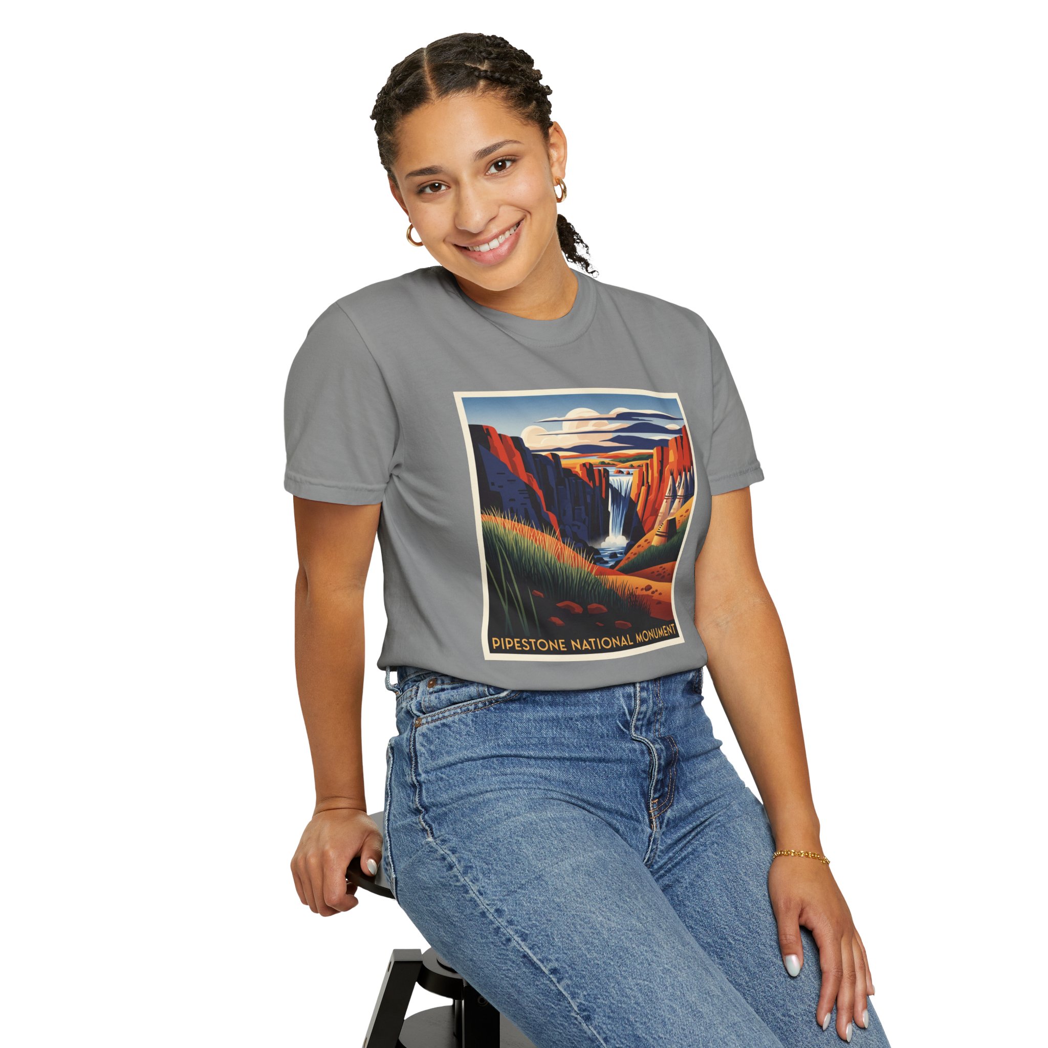 Pipestone National Monument WPA Style Unisex T-shirt - Image 11