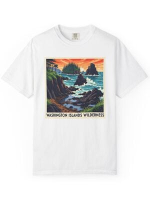 Washington Islands Wilderness WPA Style Unisex T-shirt