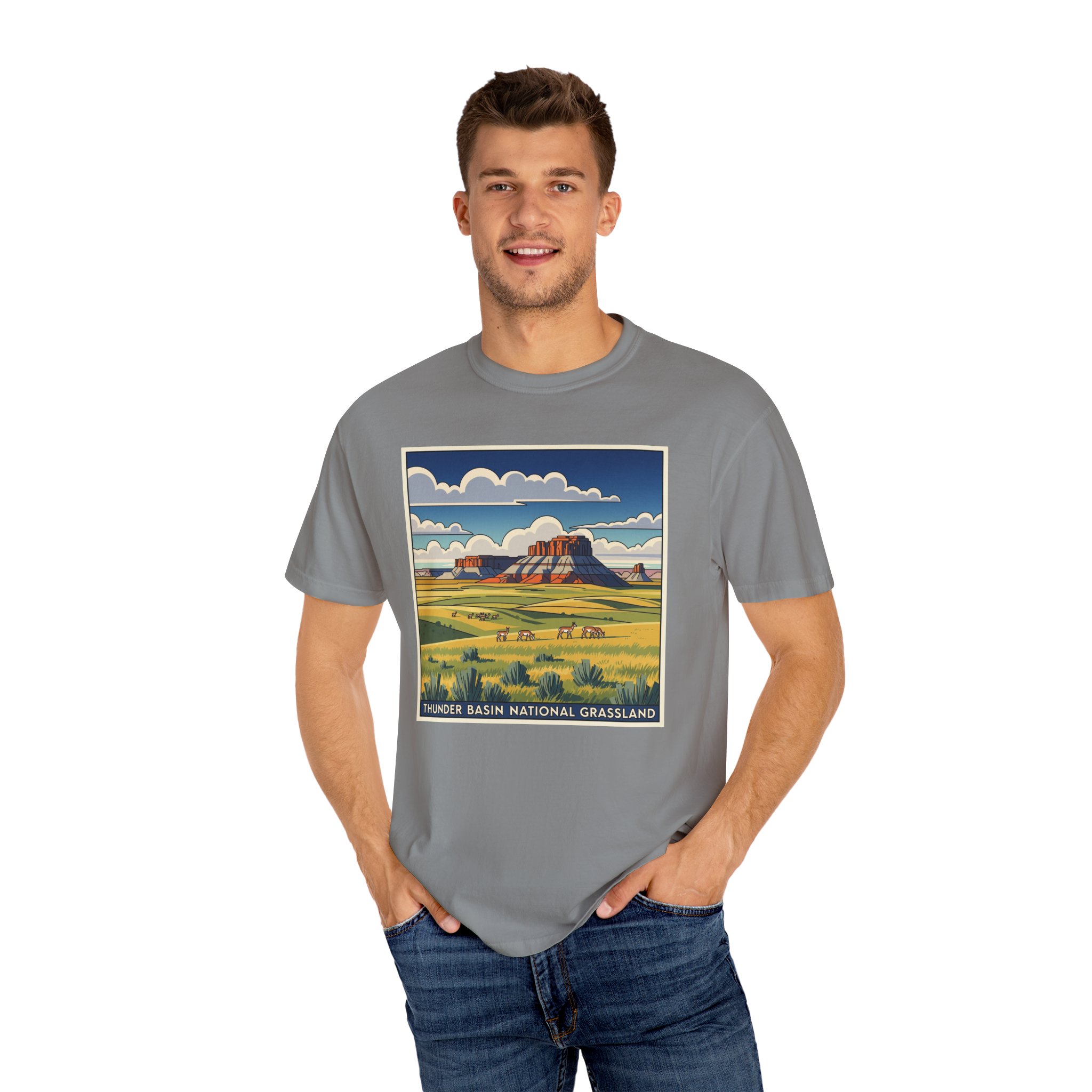 Thunder Basin National Grassland WPA Style Unisex T-shirt - Image 10