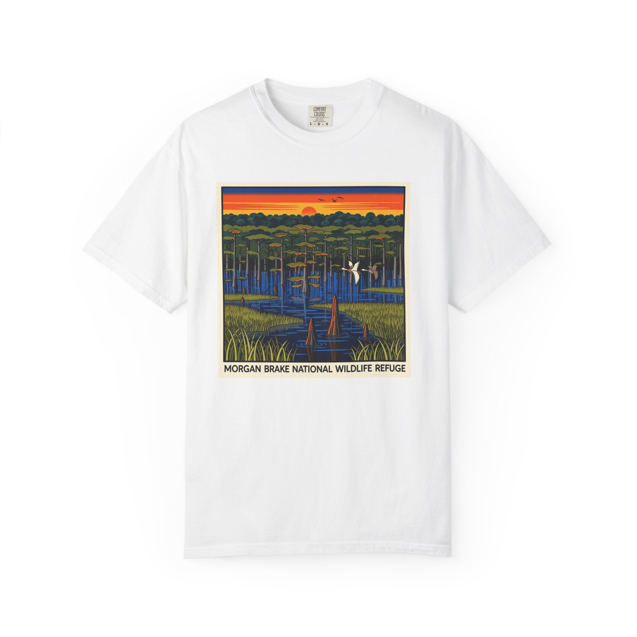 Morgan Brake National Wildlife Refuge WPA Style Unisex T-shirt