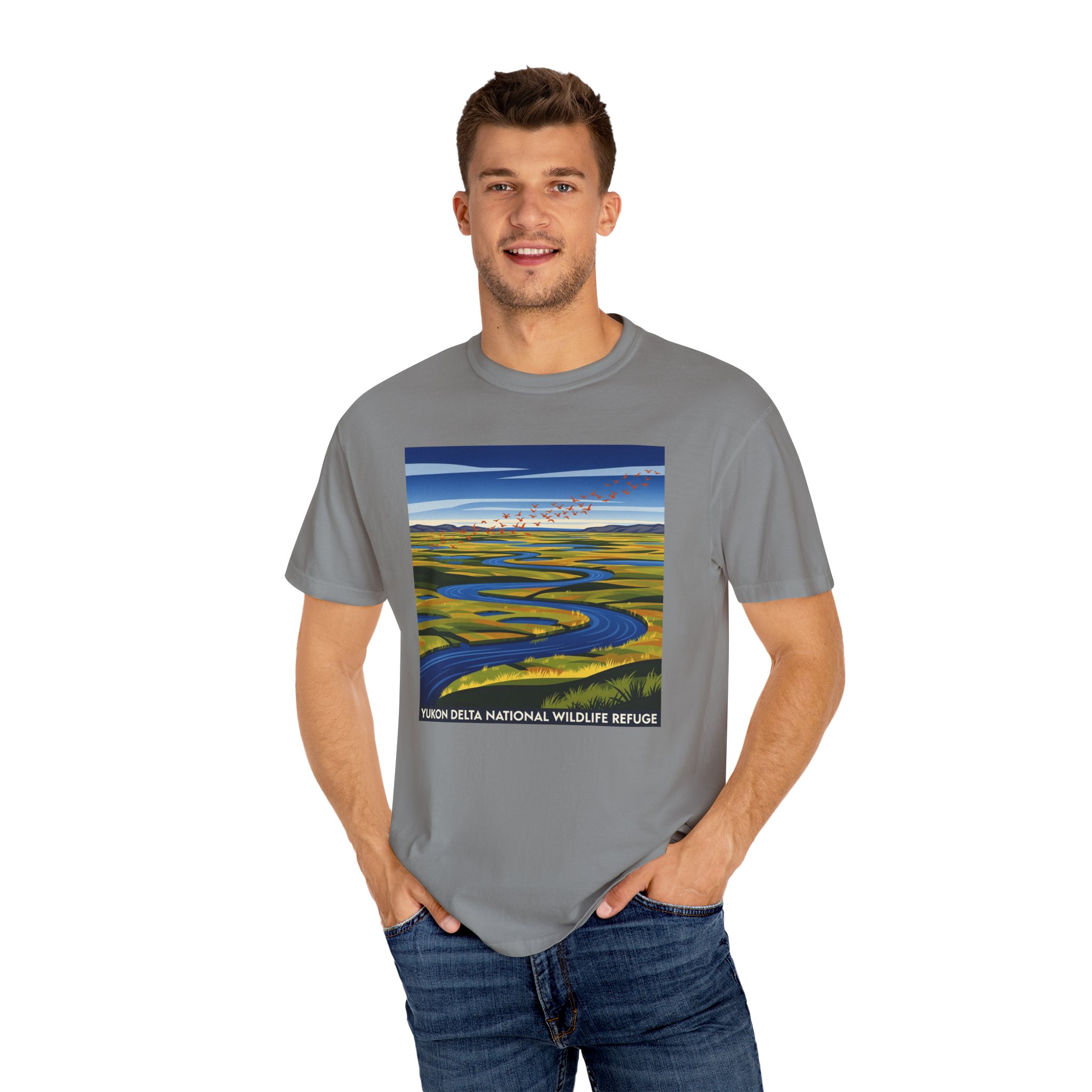 Yukon Delta National Wildlife Refuge WPA Style Unisex T-shirt - Image 10