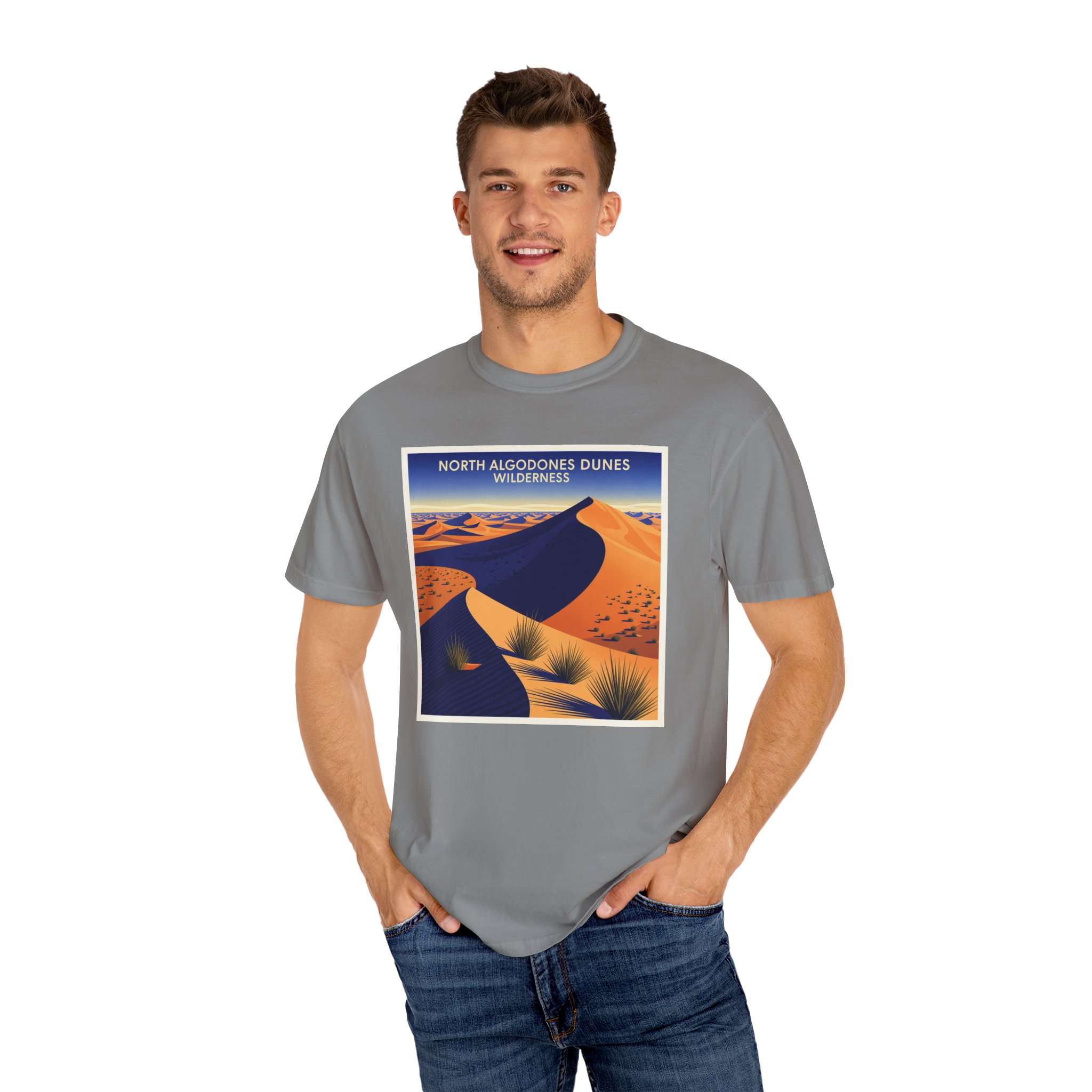 North Algodones Dunes Wilderness WPA Style Unisex T-shirt - Image 10