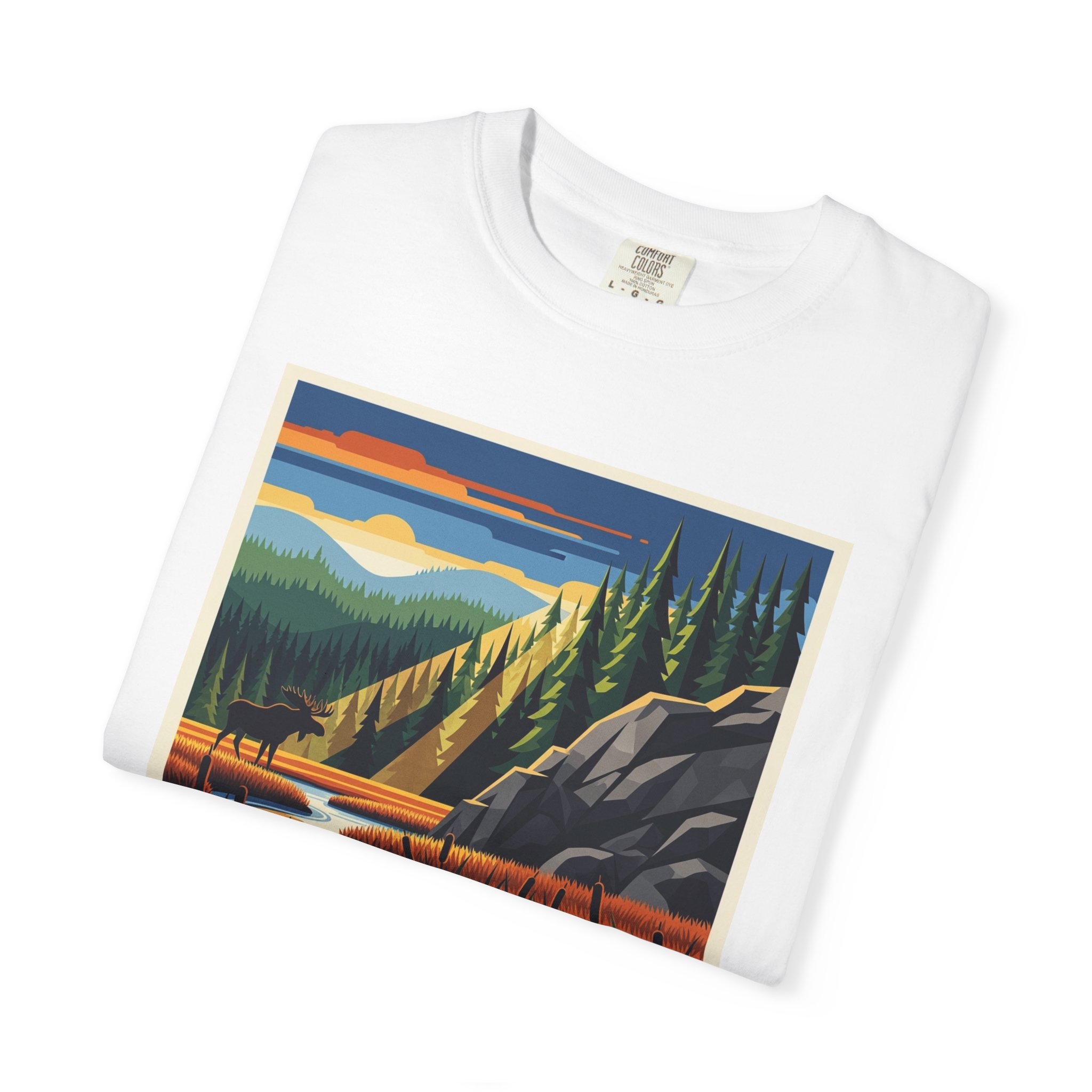 Moosehorn (Baring Unit) Wilderness WPA Style Unisex T-shirt - Image 3