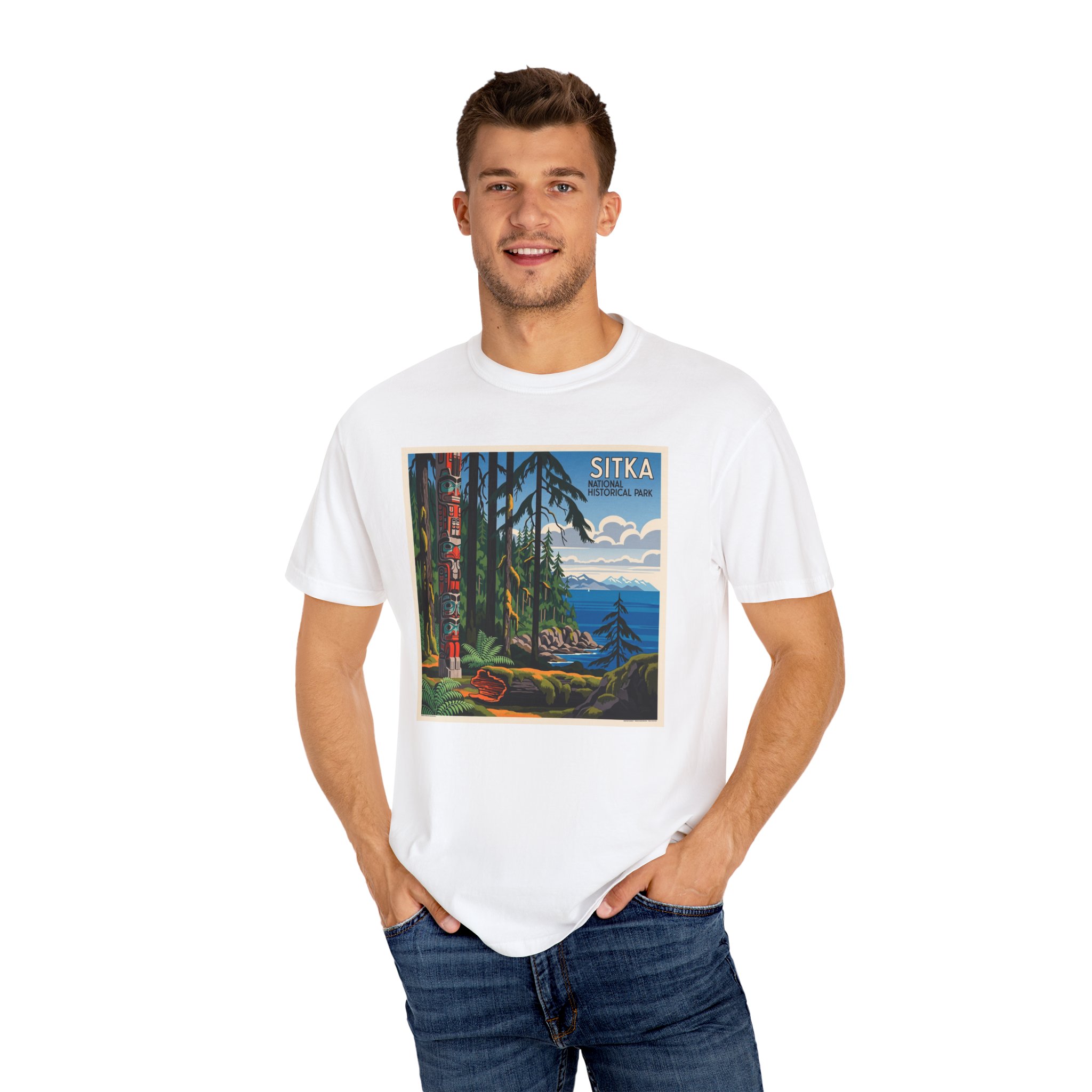 Sitka National Historical Park WPA Style Unisex T-shirt - Image 4