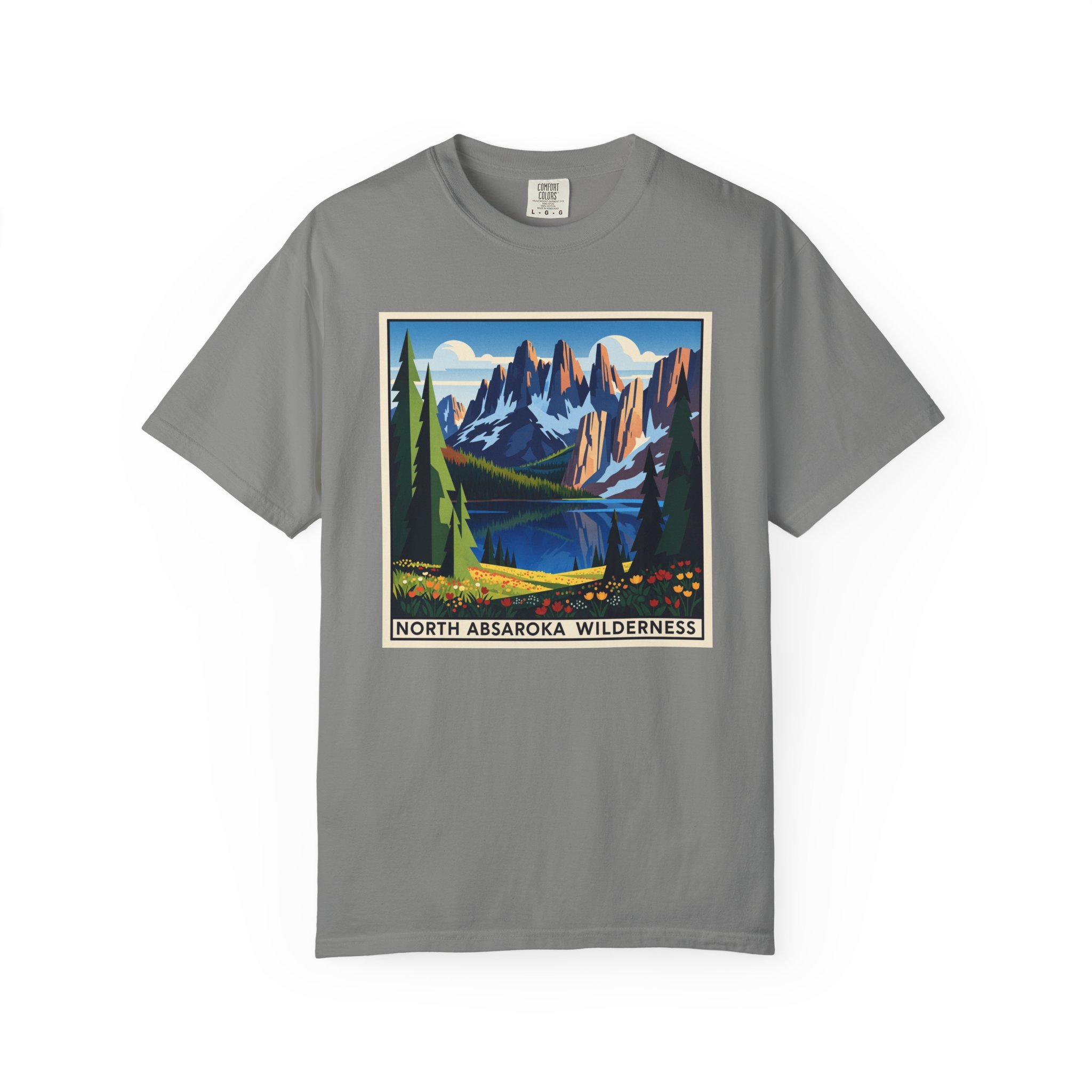 North Absaroka Wilderness WPA Style Unisex T-shirt - Image 7