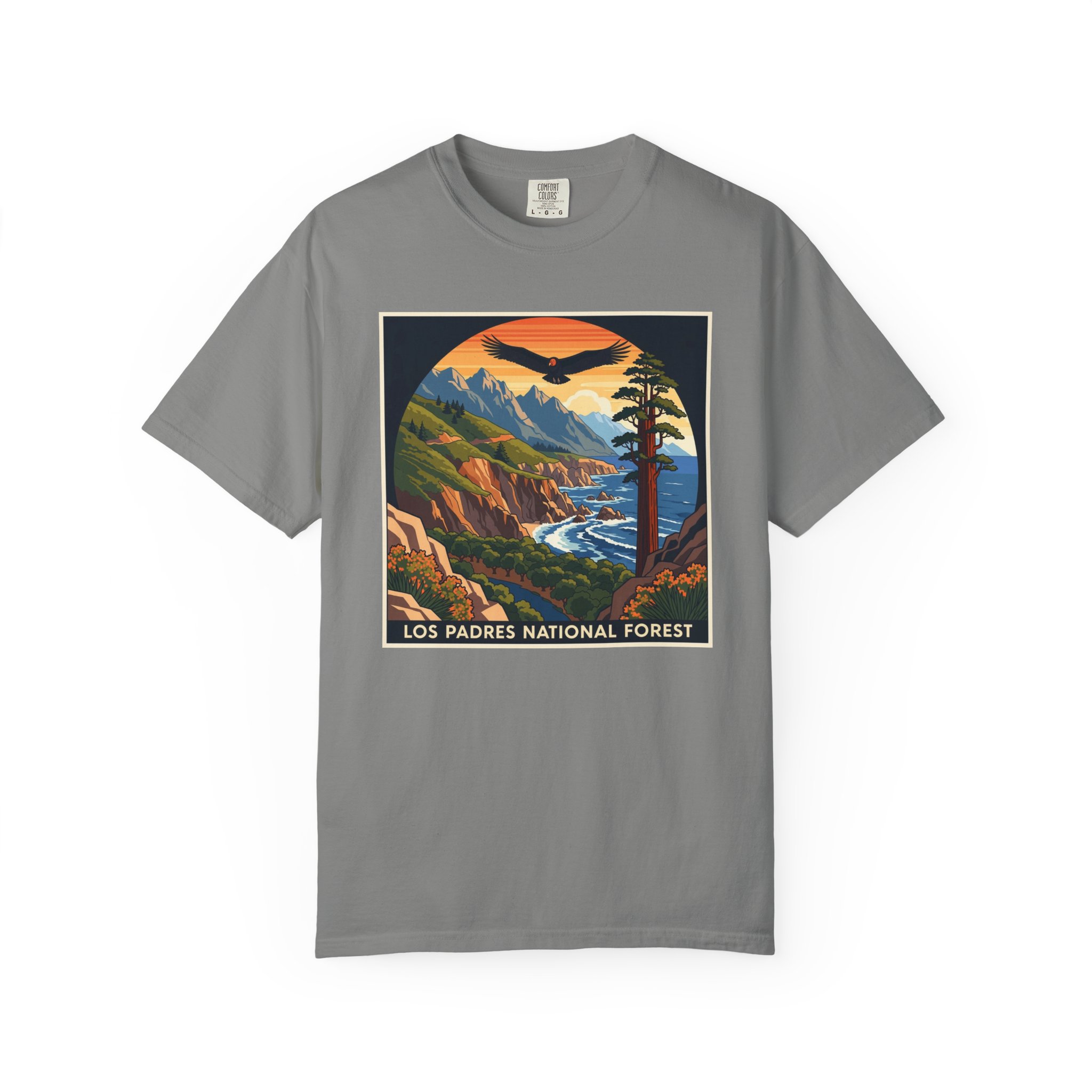 Los Padres National Forest WPA Style Unisex T-shirt - Image 7
