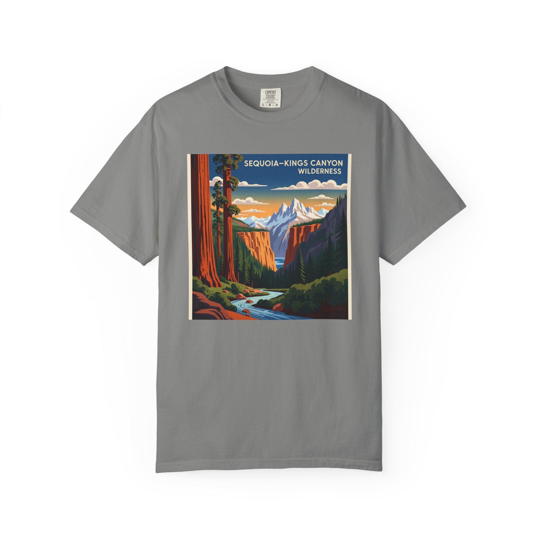 Sequoia–Kings Canyon Wilderness WPA Style Unisex T-shirt - Image 7