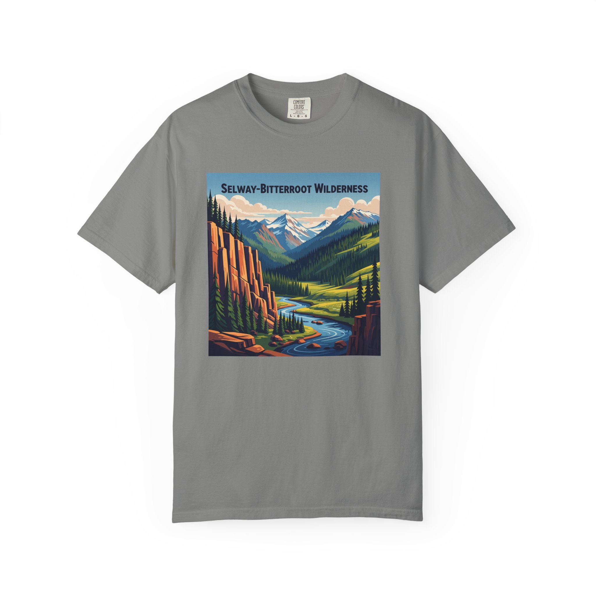 Selway–Bitterroot Wilderness WPA Style Unisex T-shirt - Image 7