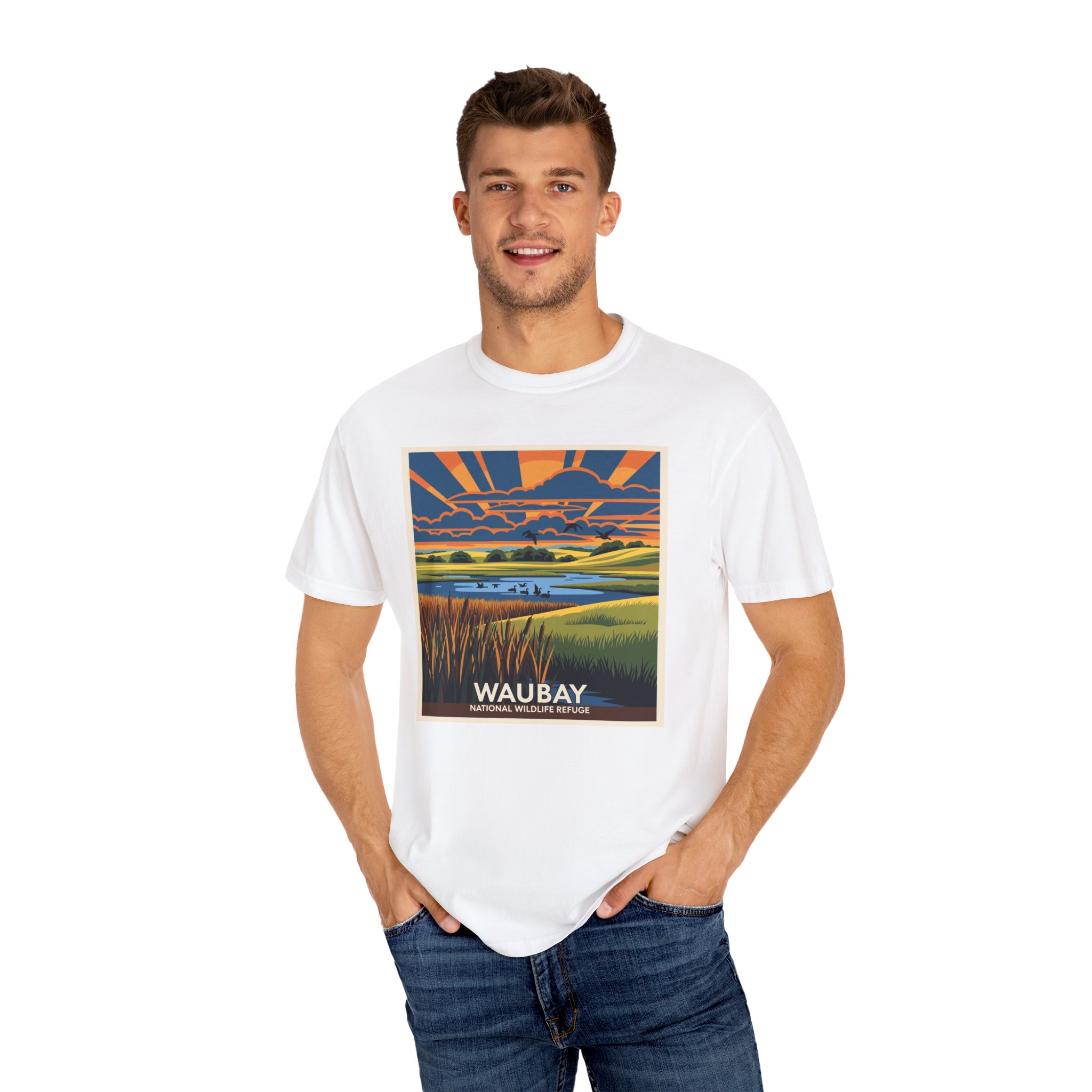 Waubay National Wildlife Refuge WPA Style Unisex T-shirt - Image 4