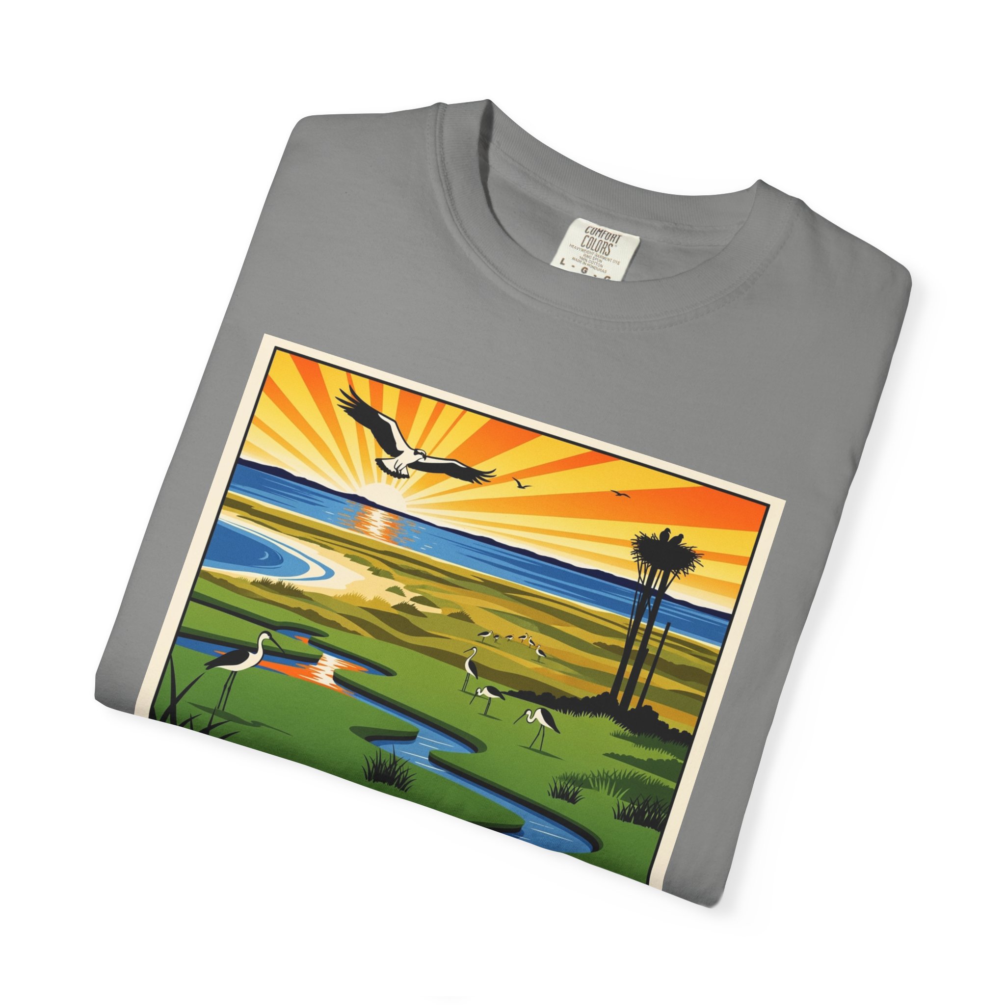 Prime Hook National Wildlife Refuge WPA Style Unisex T-shirt - Image 9