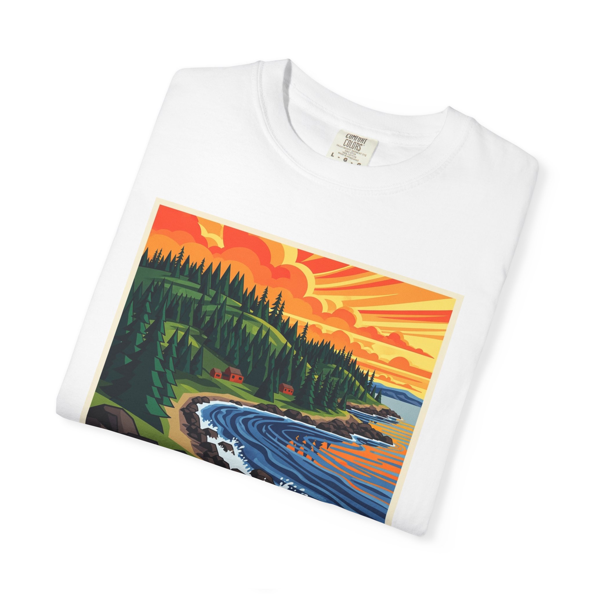 Saint Croix Island International Historic Site WPA Style Unisex T-shirt - Image 3