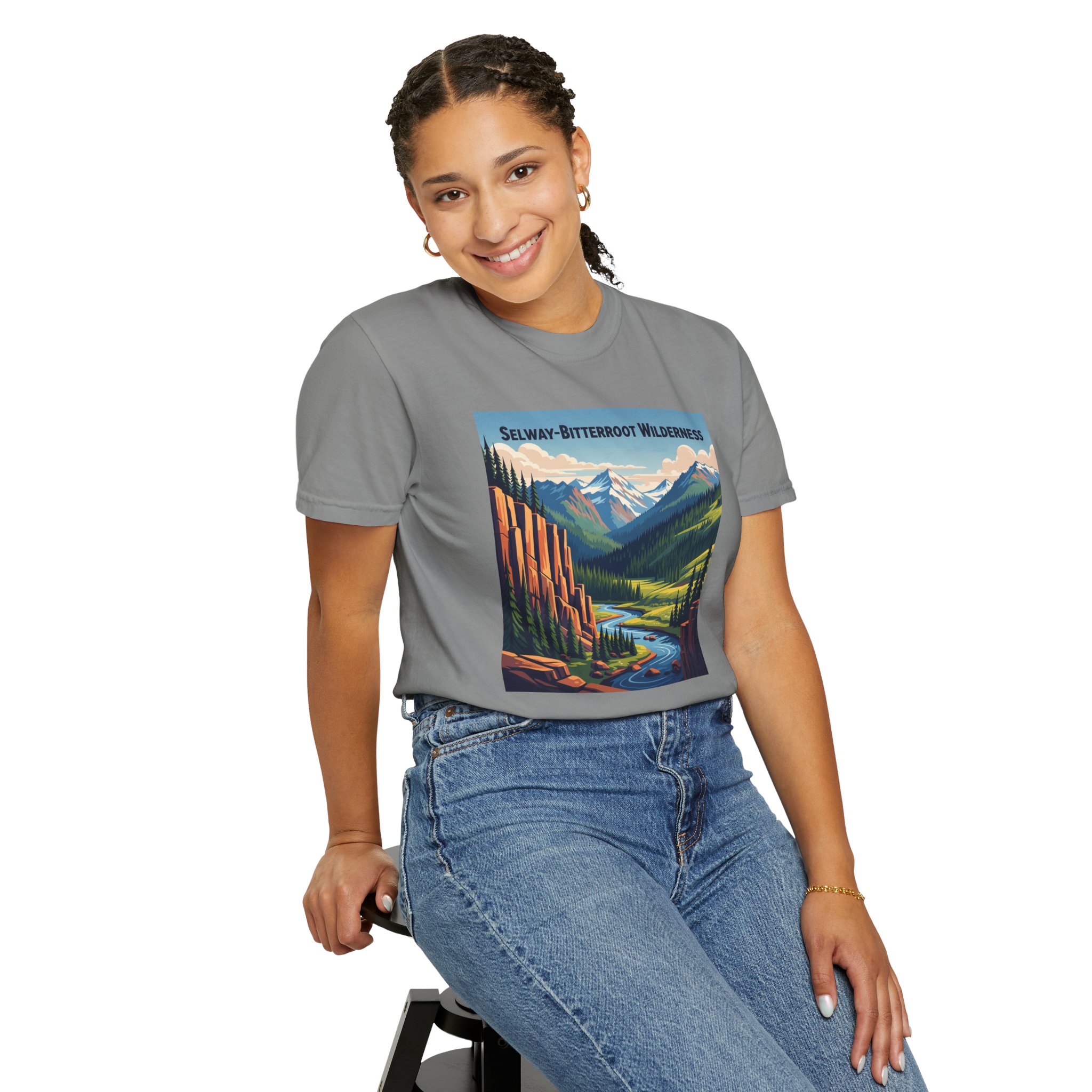 Selway–Bitterroot Wilderness WPA Style Unisex T-shirt - Image 11