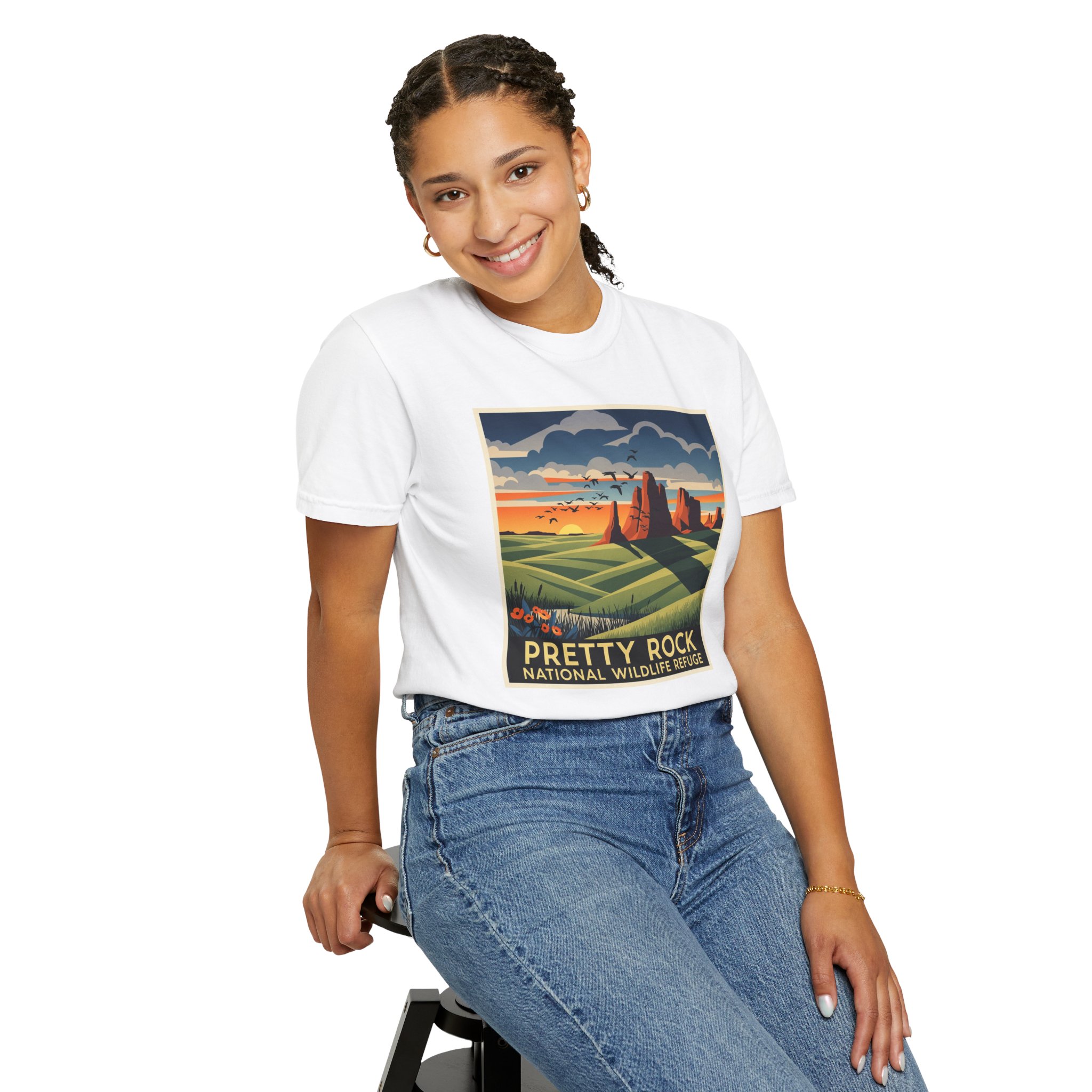 Pretty Rock National Wildlife Refuge WPA Style Unisex T-shirt - Image 5