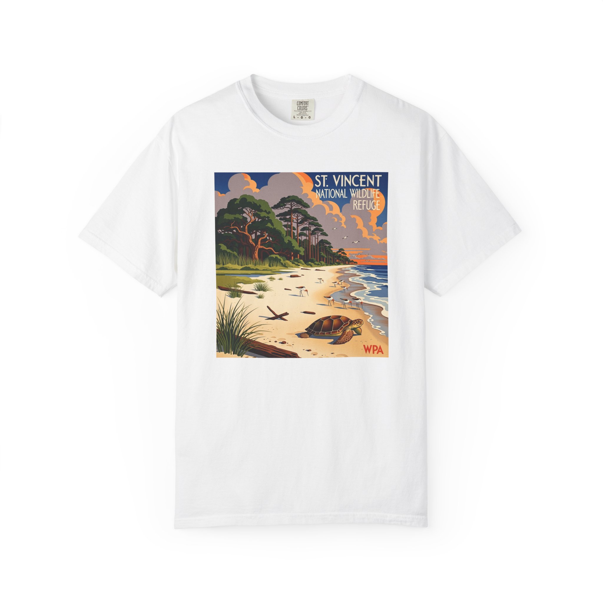 St. Vincent National Wildlife Refuge WPA Style Unisex T-shirt